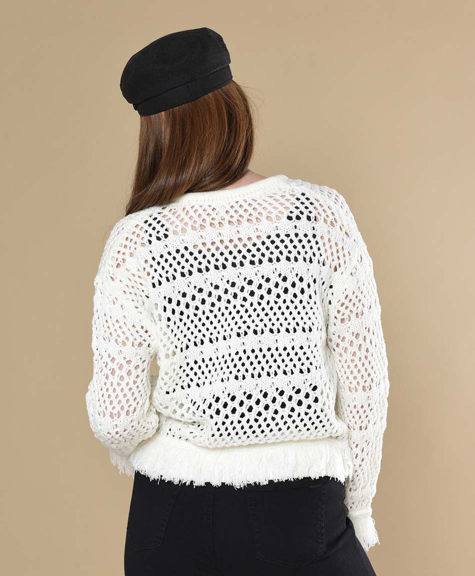 Sweater mujer calado flecos Sweater mujer calado flecos