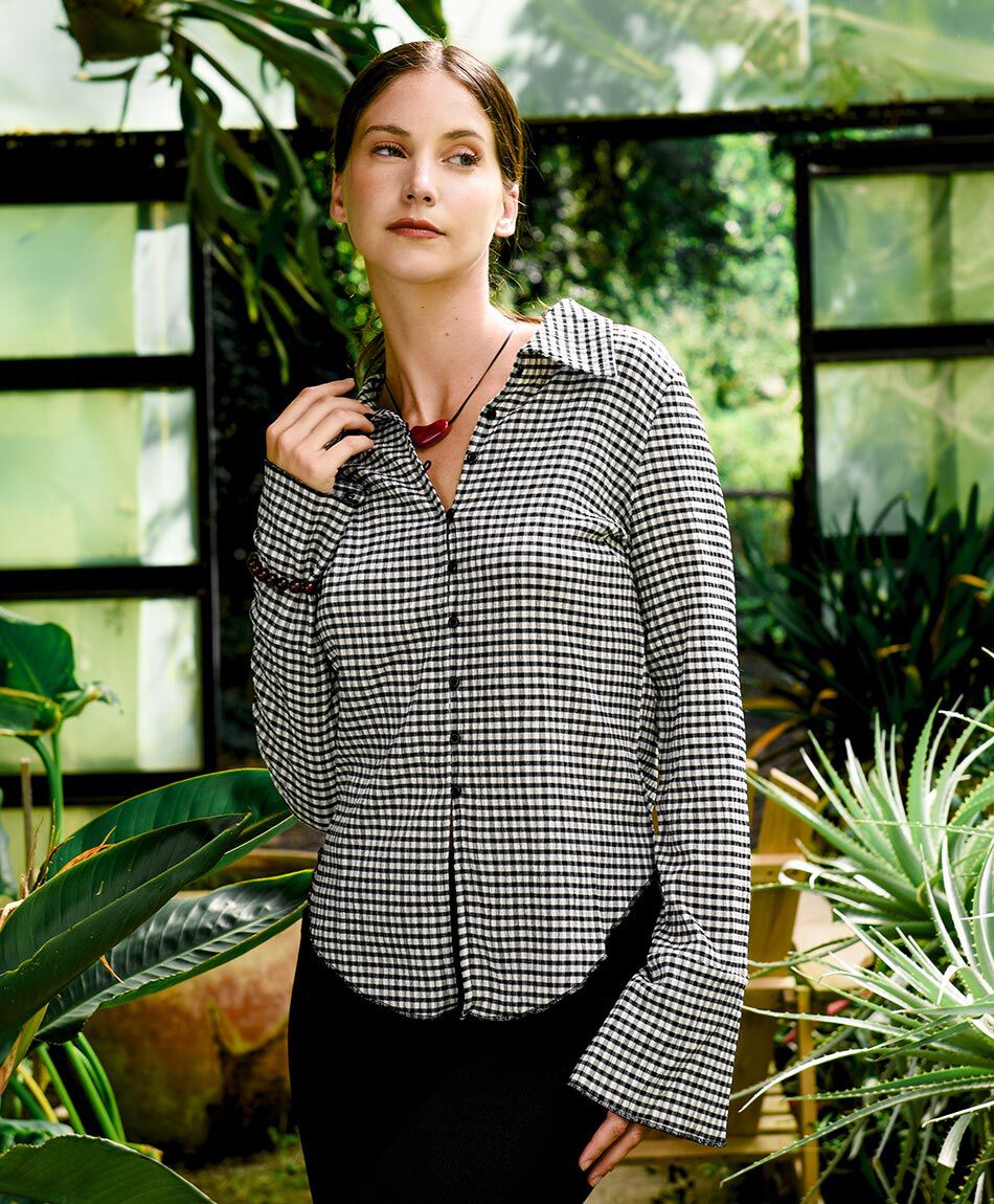 Blusa mujer cuadritos