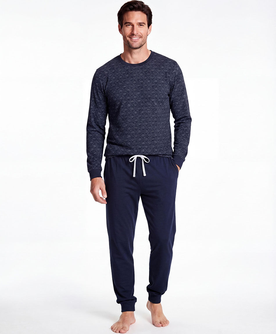 Pijama hombre manga larga jogger navy