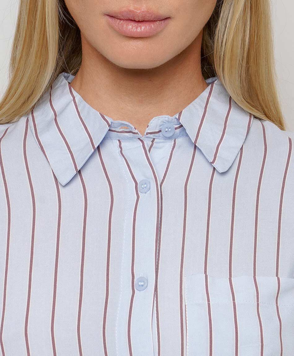 Blusa mujer l&iacute;neas caf&eacute;