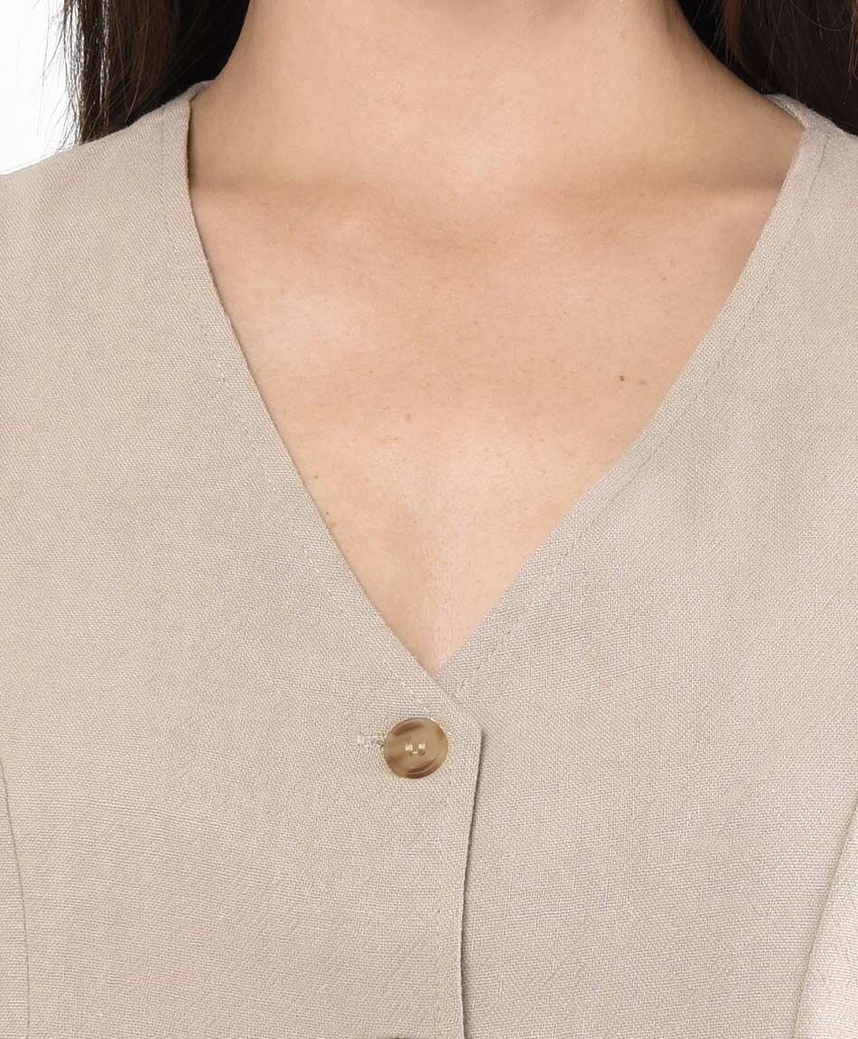 Vest mujer lino crop