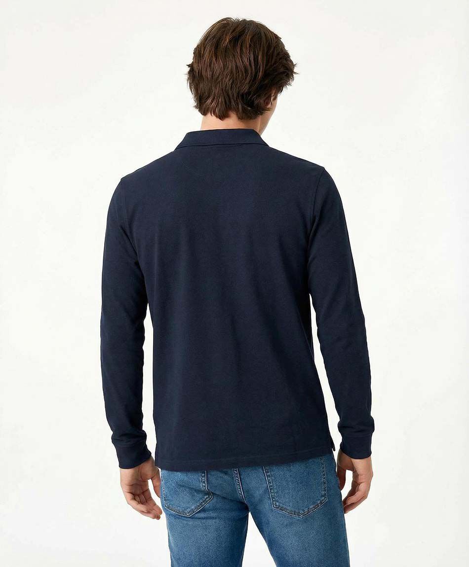 Polera hombre manga larga piqu&eacute;