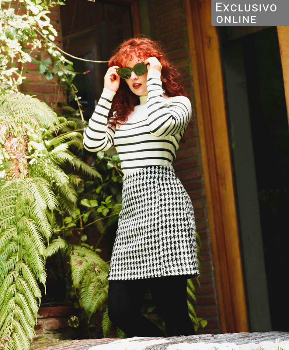 Mini falda mujer pied de poule