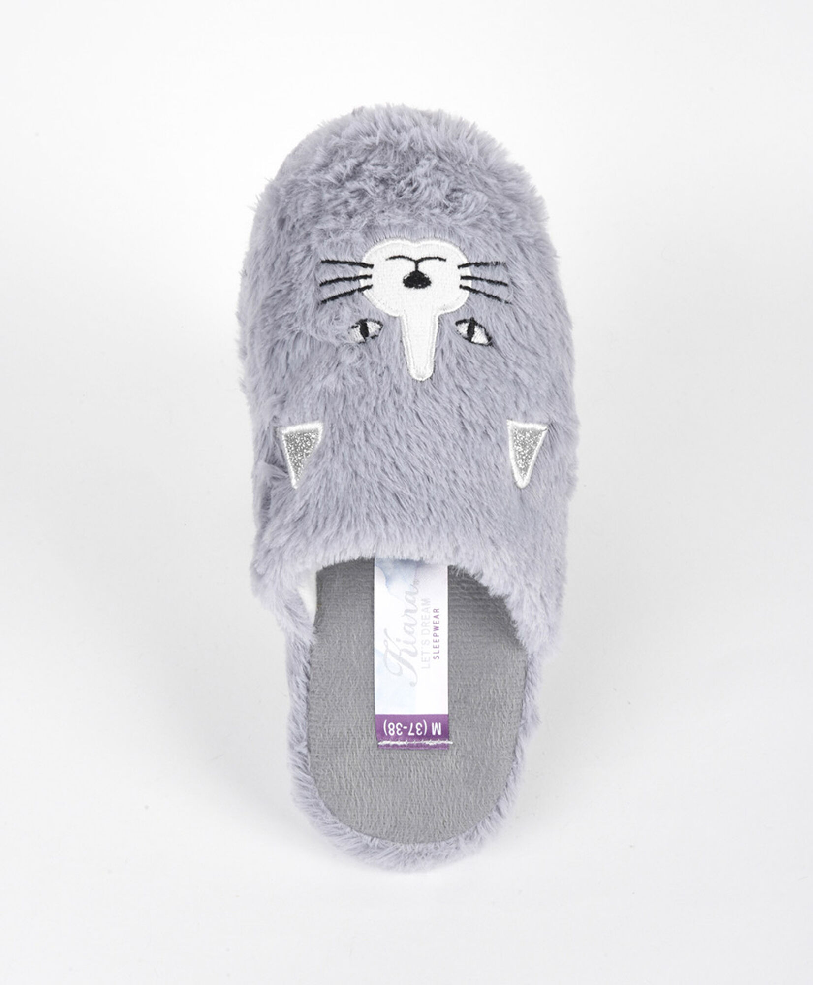 Pantufla mujer gato gris Pantufla mujer gato gris