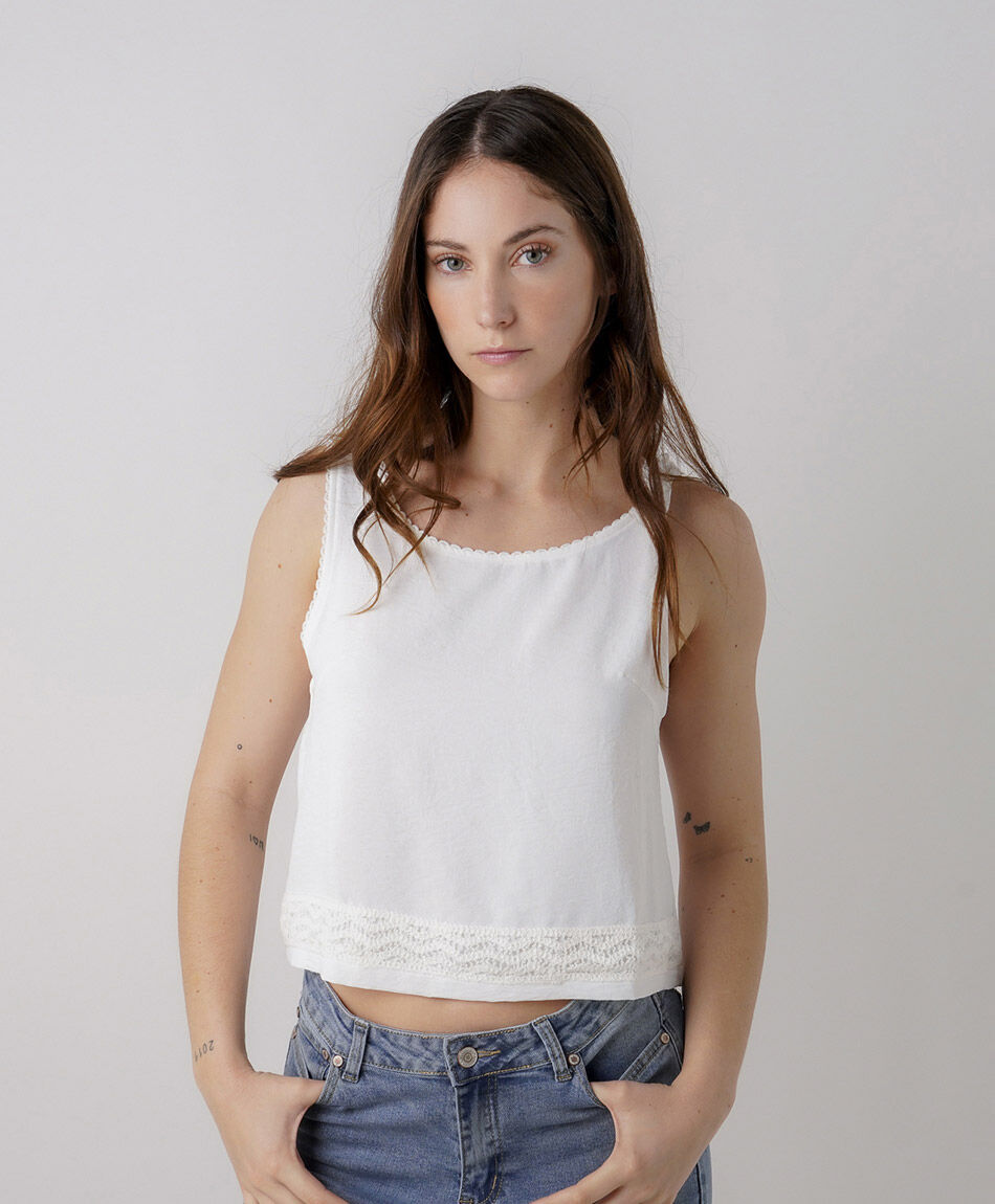 Blusa mujer top encajes
