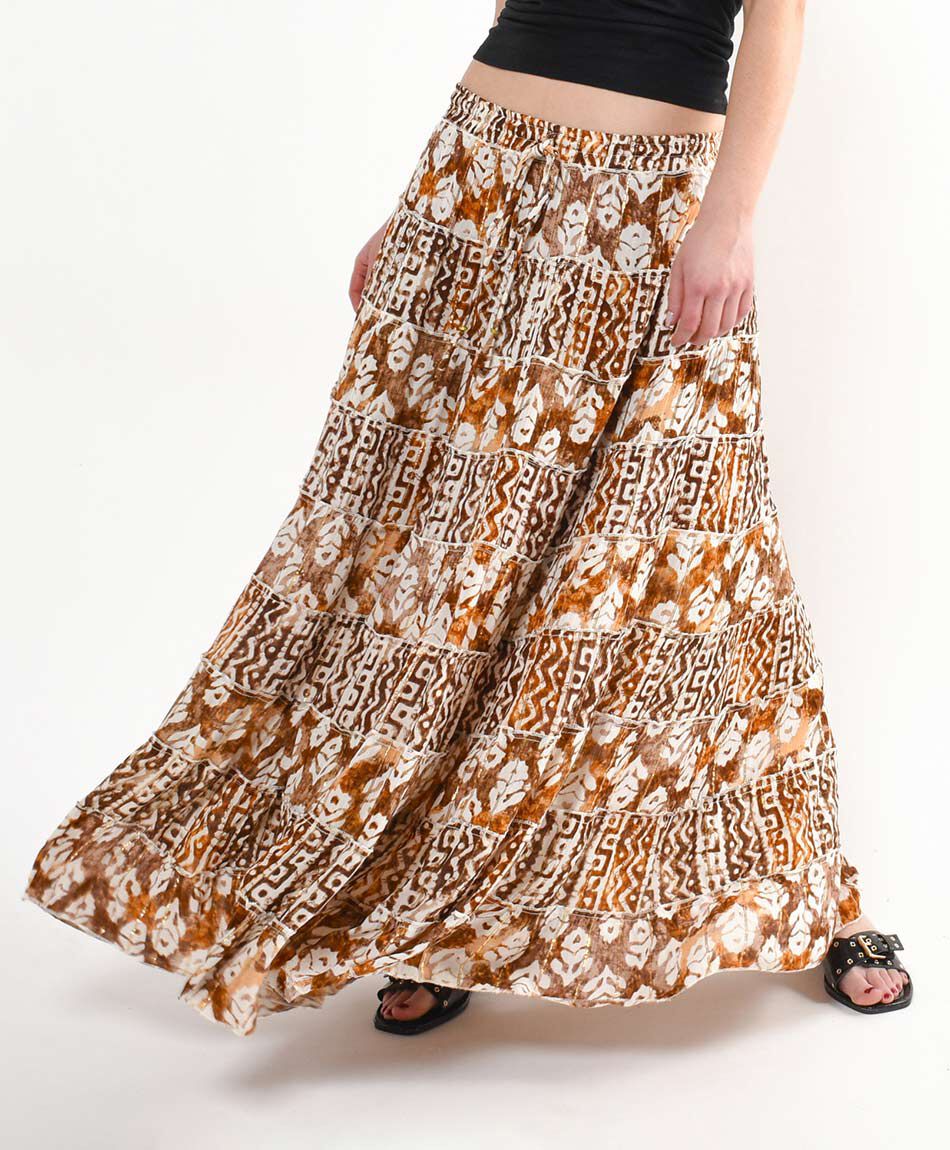 Falda mujer naranjo verano