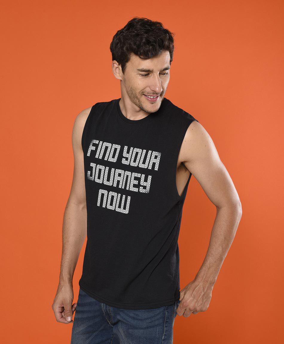 Polera sin mangas cuello redondo