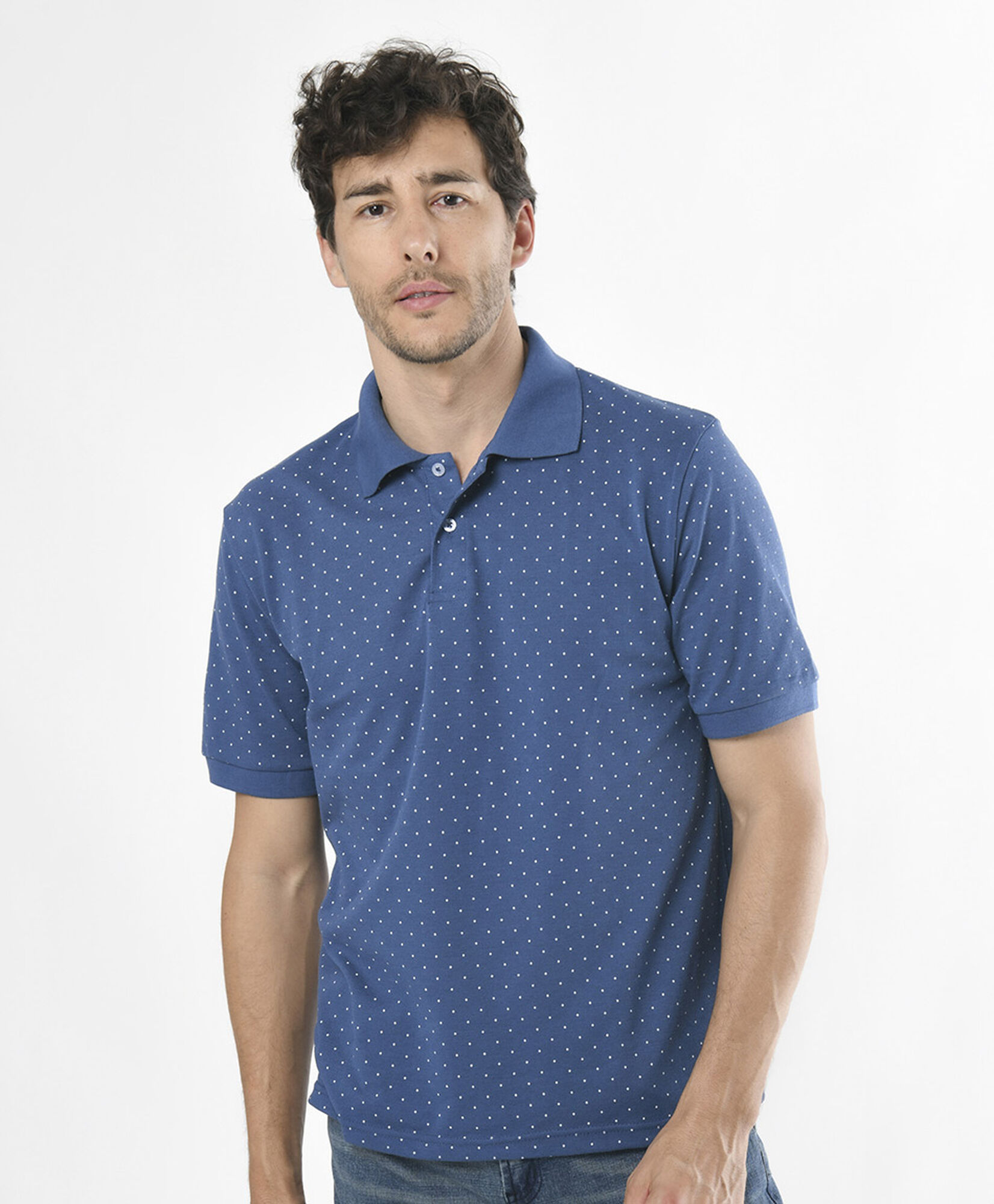 Polera hombre puntos cuello piqué Polera hombre puntos cuello piqué