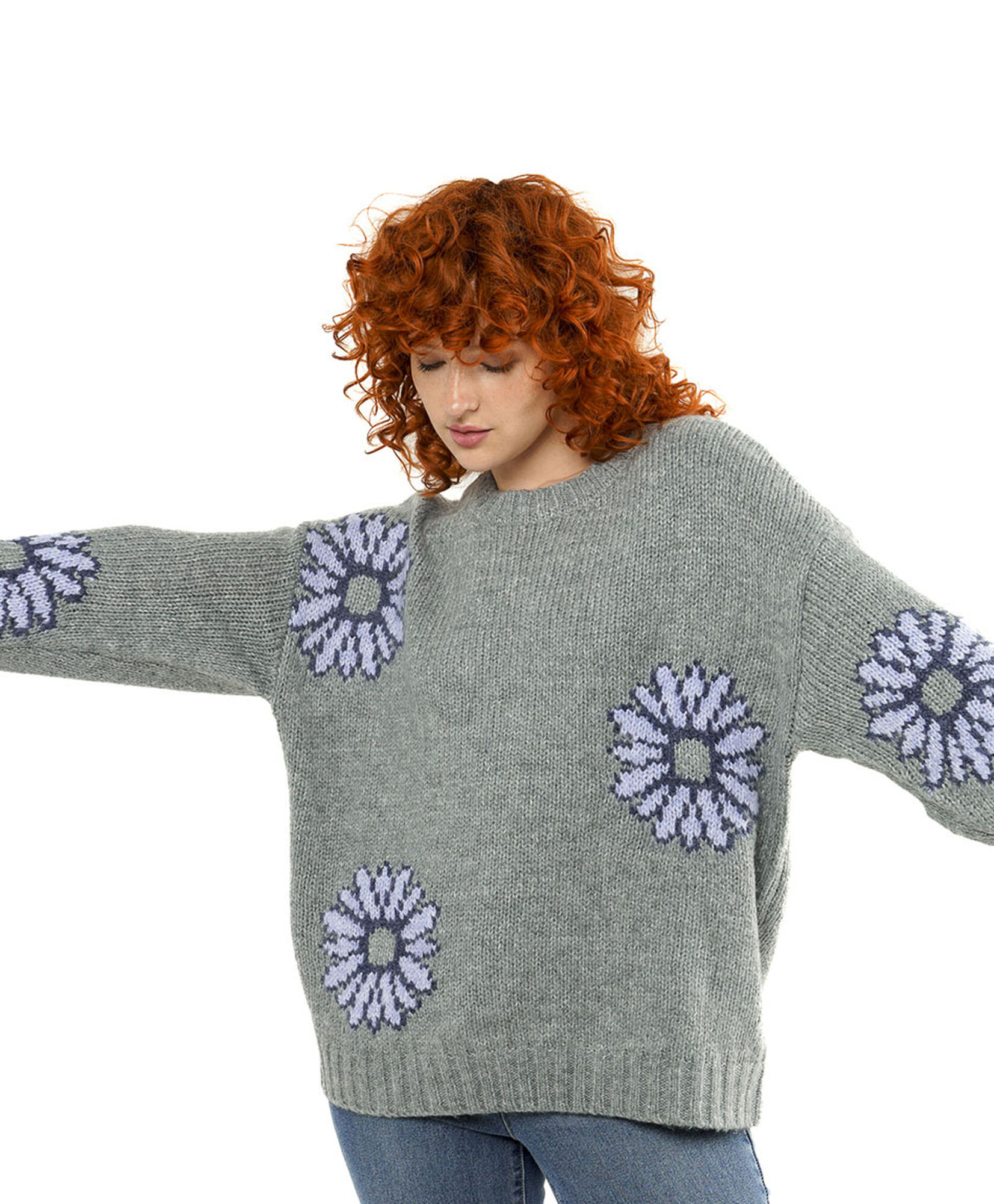 Sweater mujer flores lilas Sweater mujer flores lilas