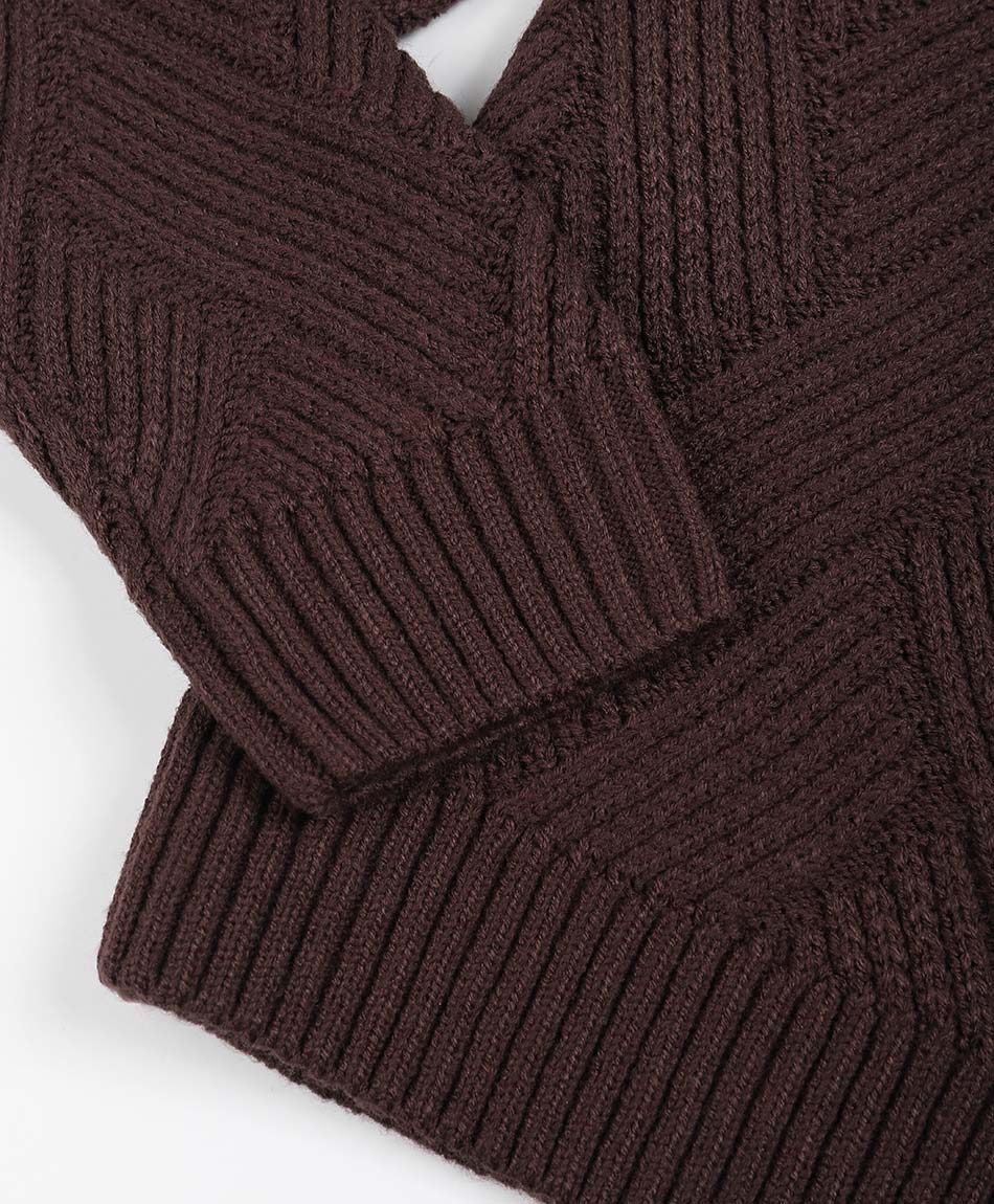 Sweater hombre lineas trenzadas burdeo