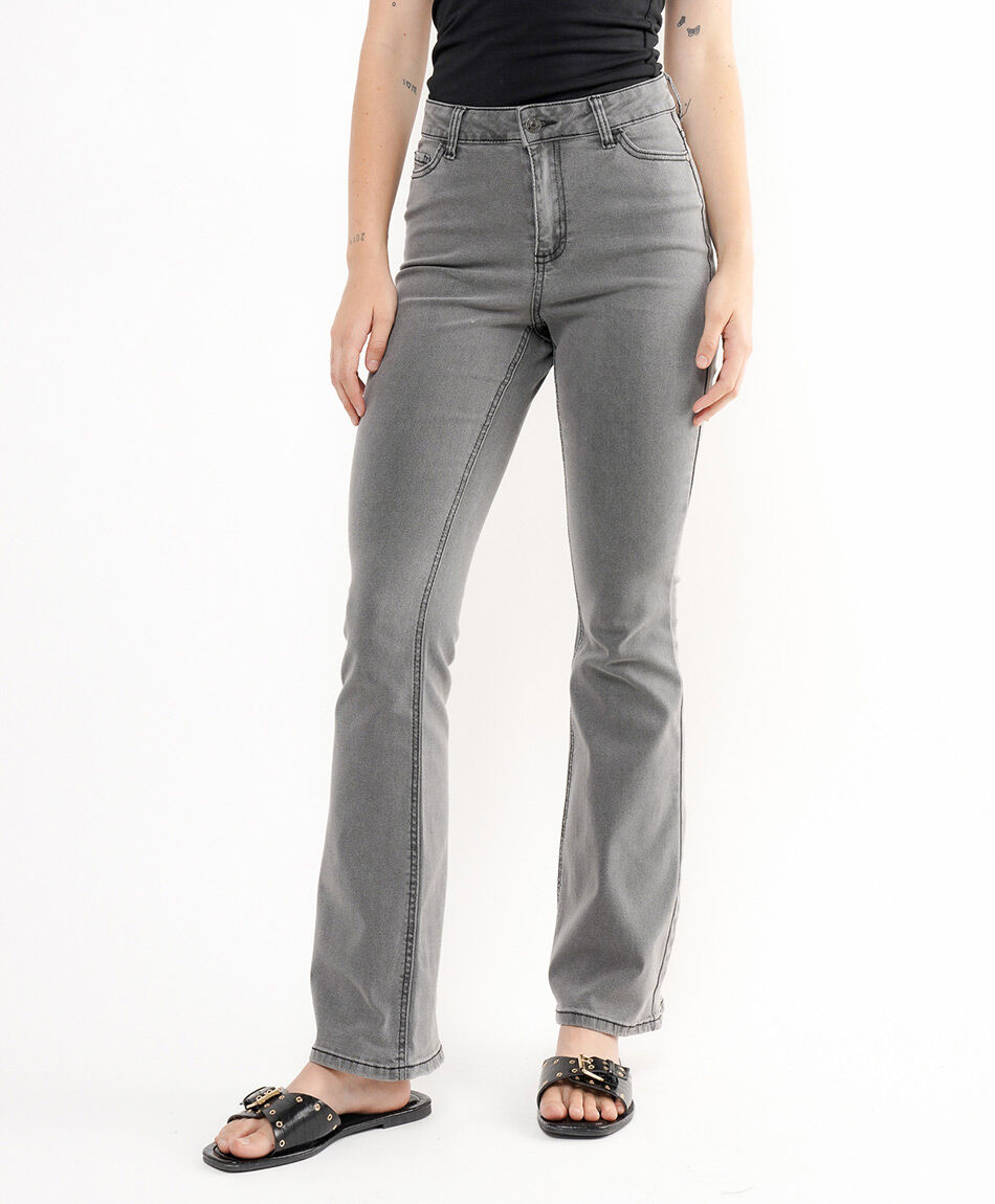 Jeans mujer gris flare