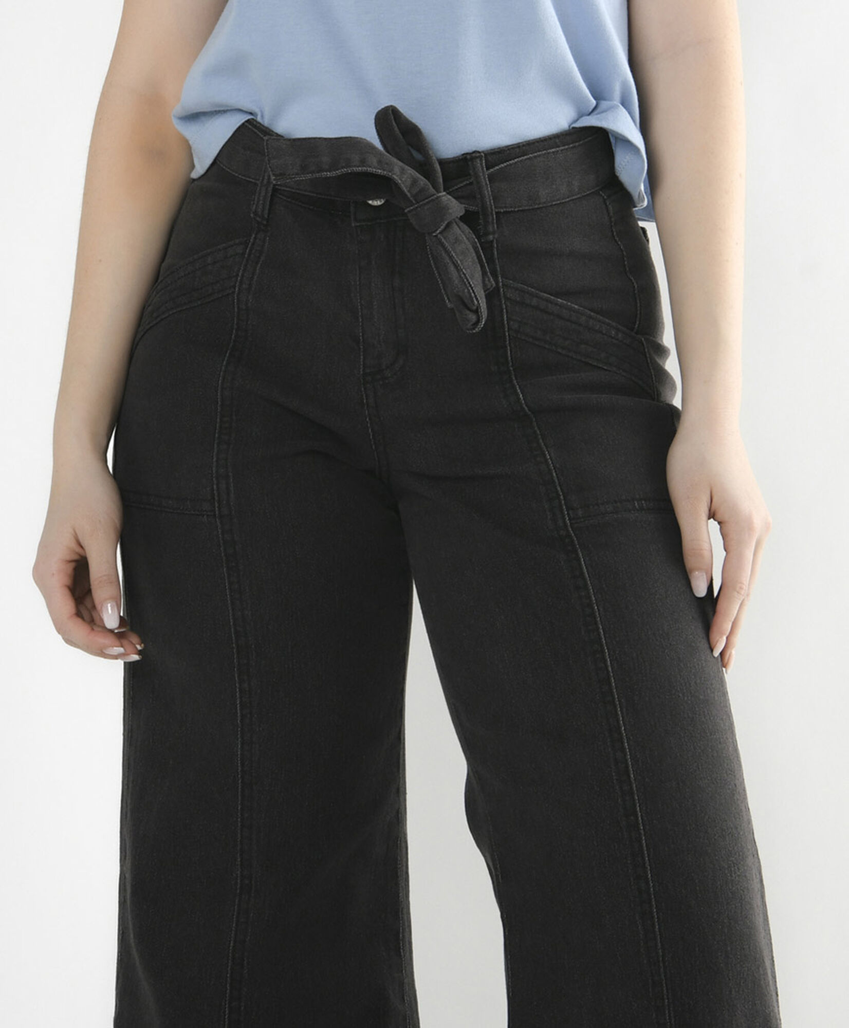 Jeans mujer costuras verticales wide Jeans mujer costuras verticales wide