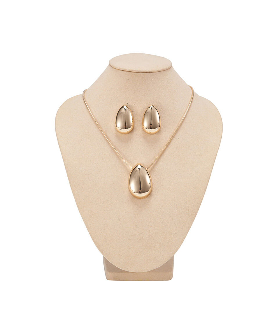 Set collar + aros mujer gotas