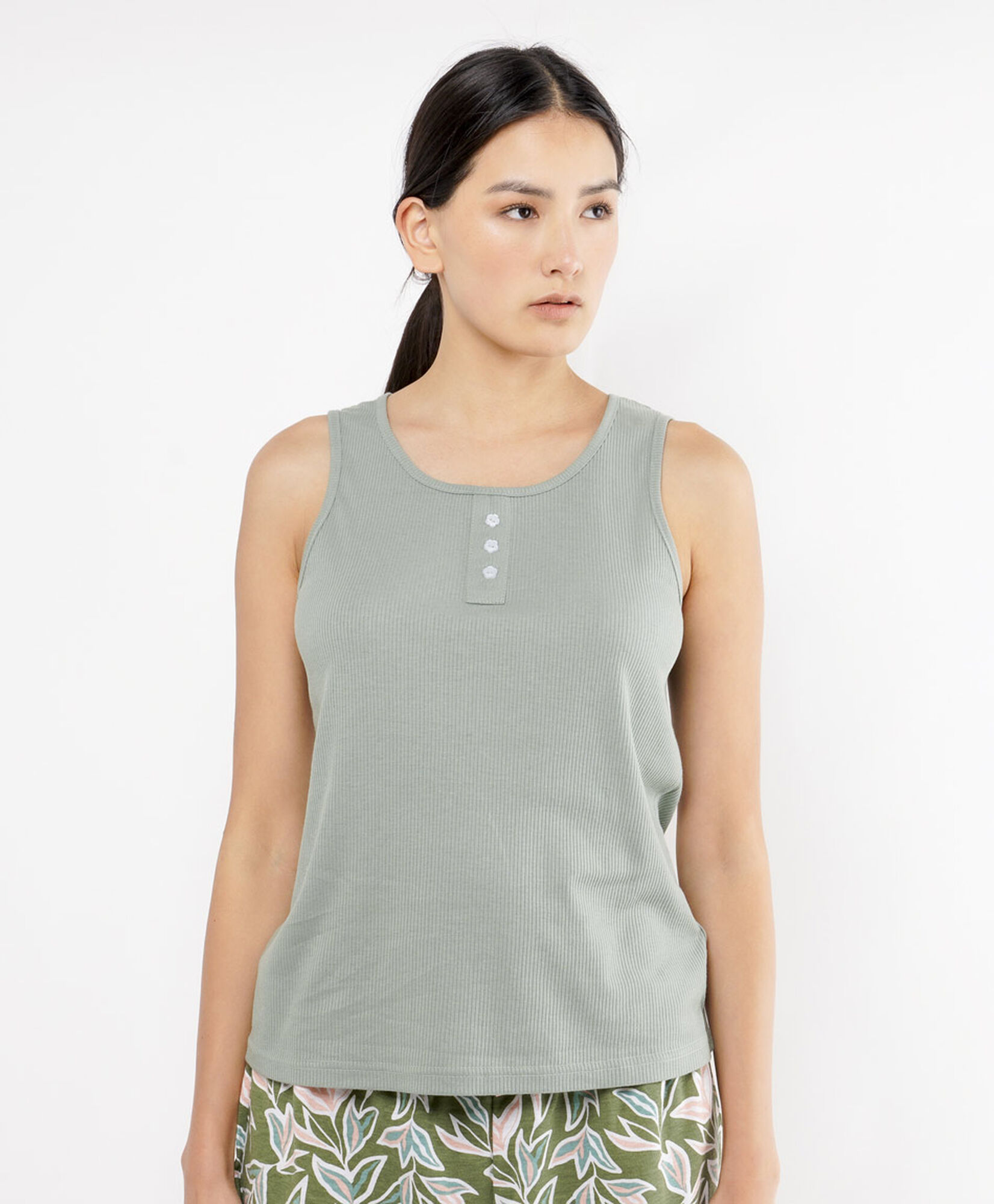 Pijama mujer short floreado verde Pijama mujer short floreado verde