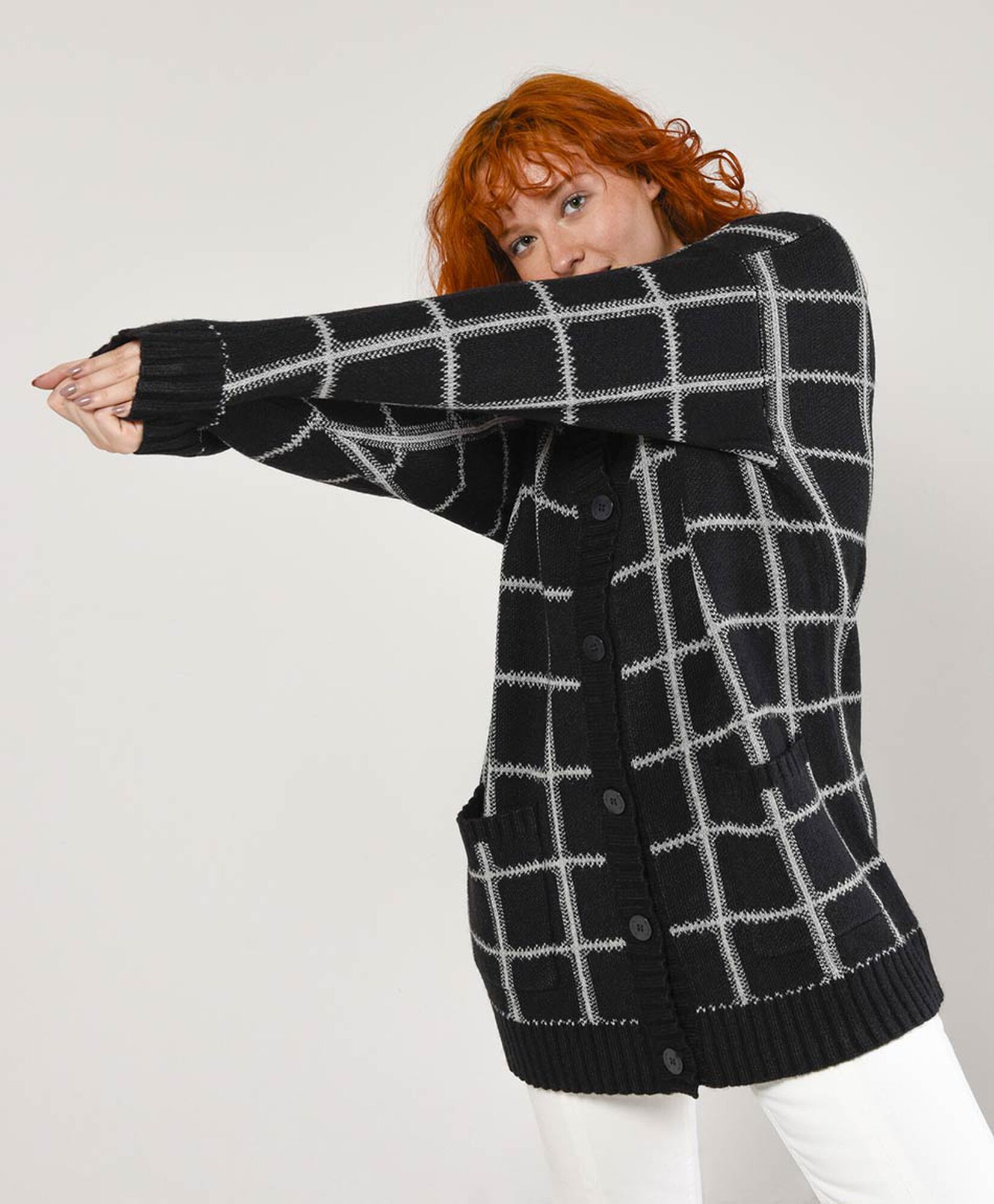 Cardigan mujer largo cuadros Cardigan mujer largo cuadros