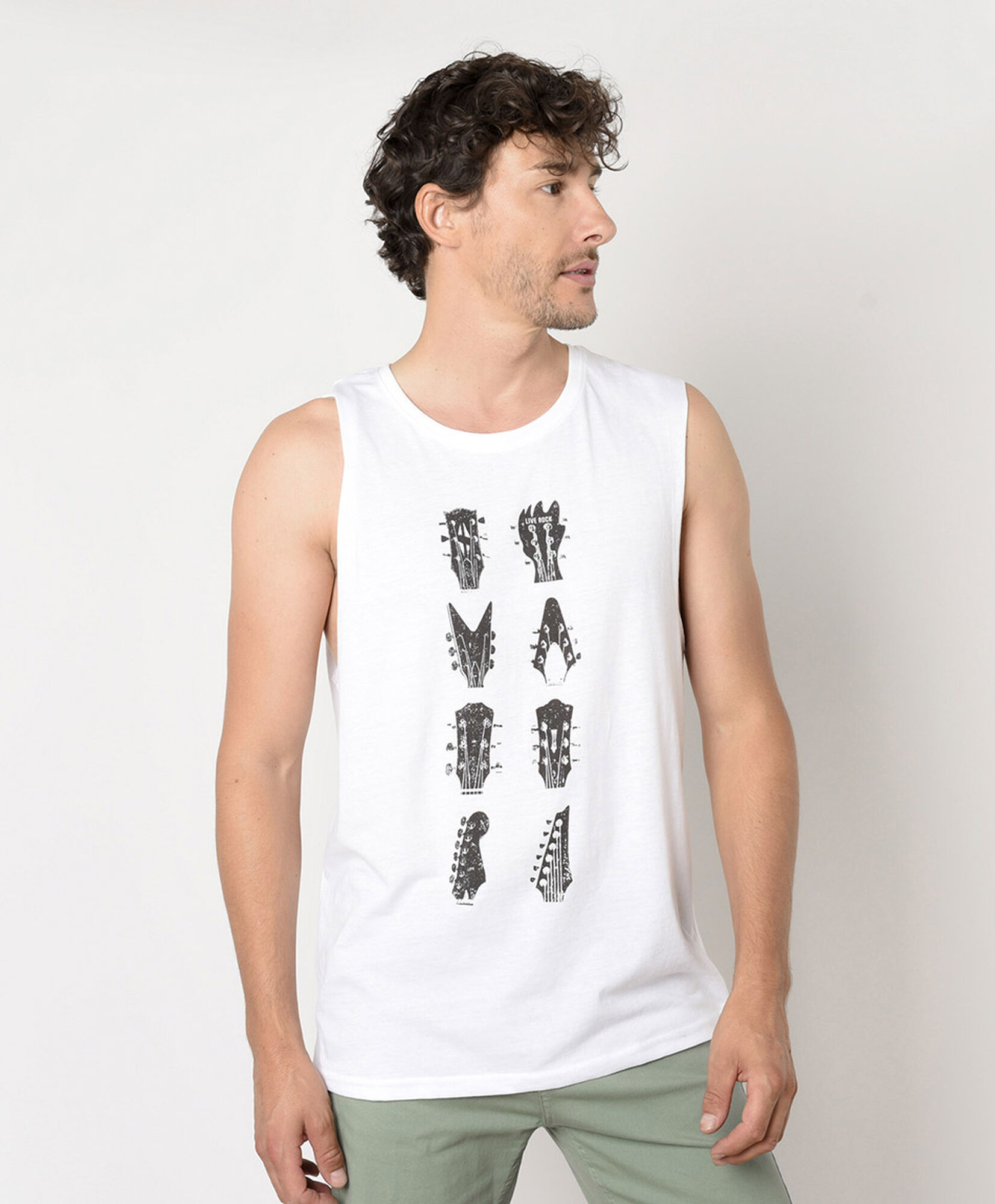 Polera hombre guitarras sin mangas Polera hombre guitarras sin mangas