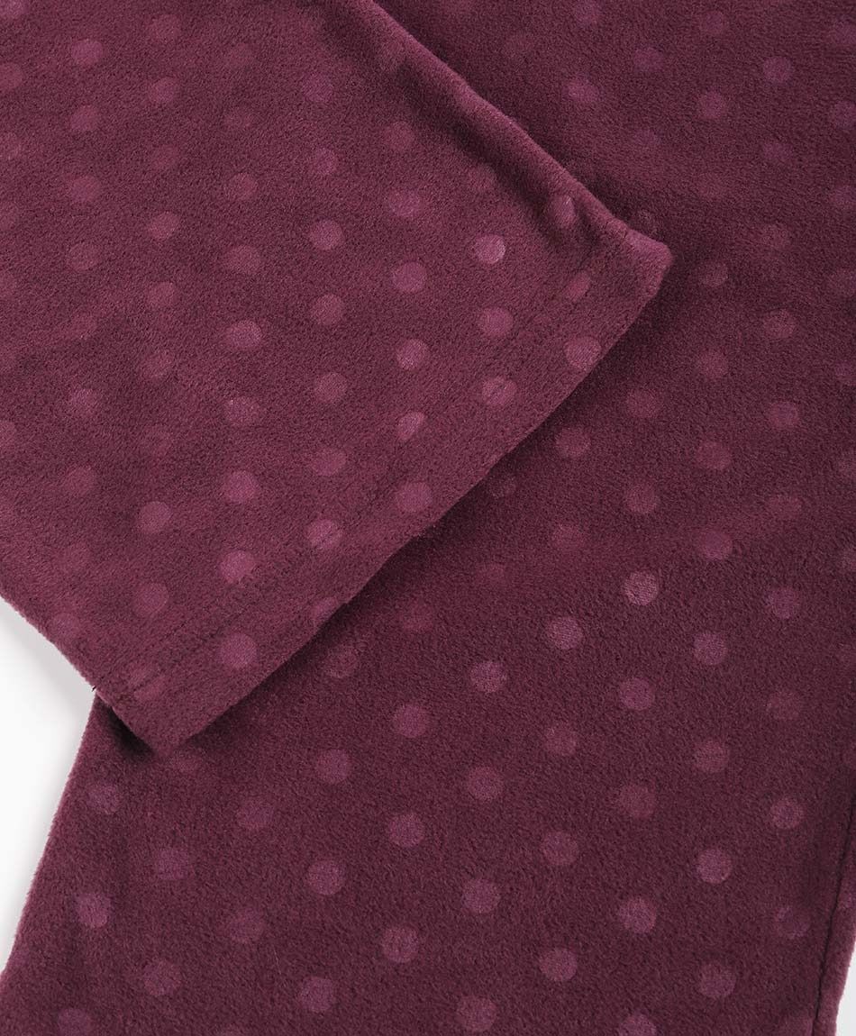 Pijama mujer polar camisero puntos