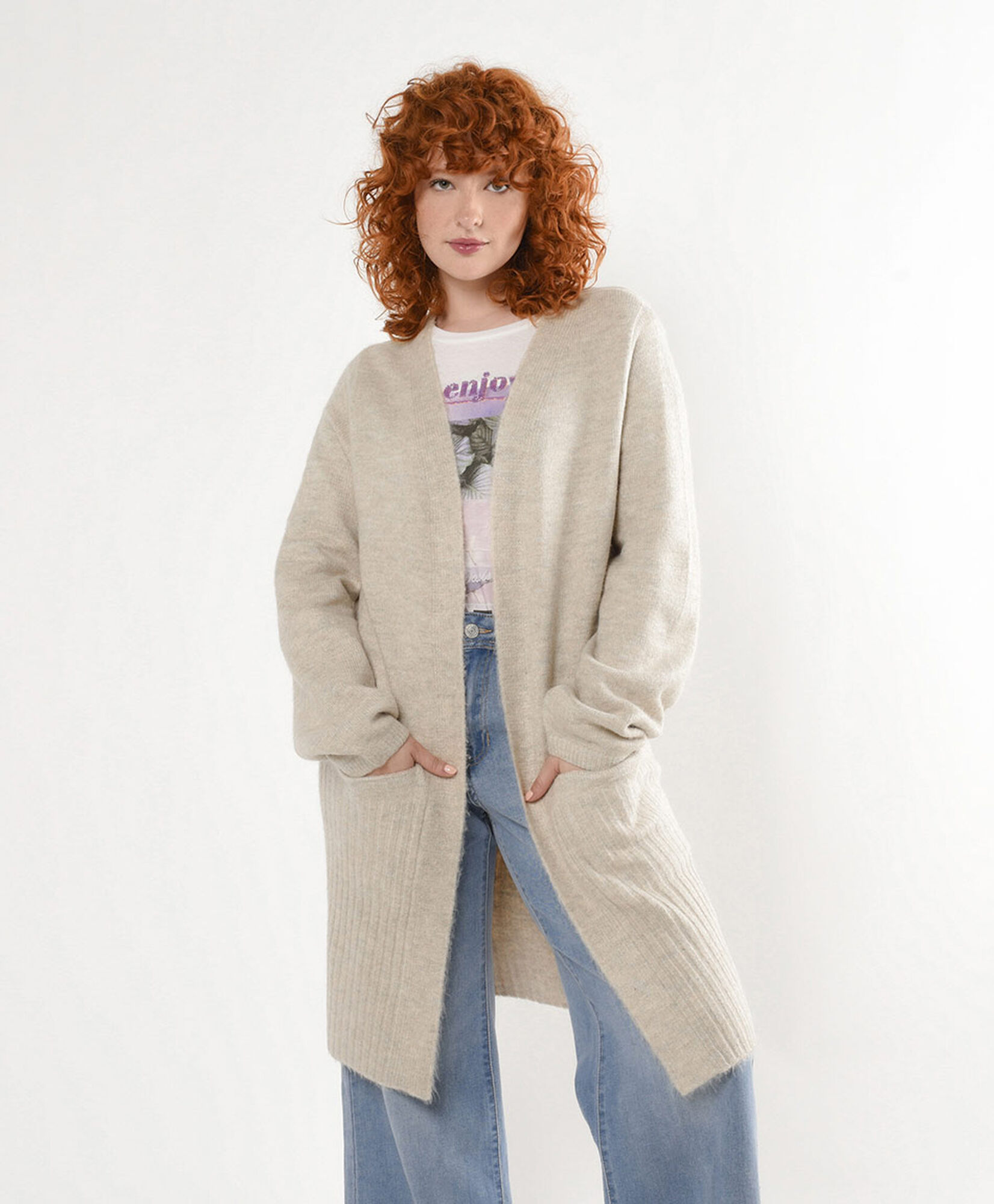 Cardigan mujer largo bolsillos Cardigan mujer largo bolsillos