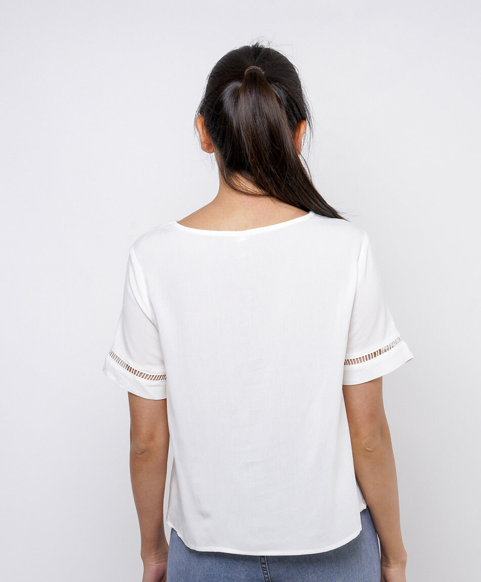 Blusa mujer detalles calados