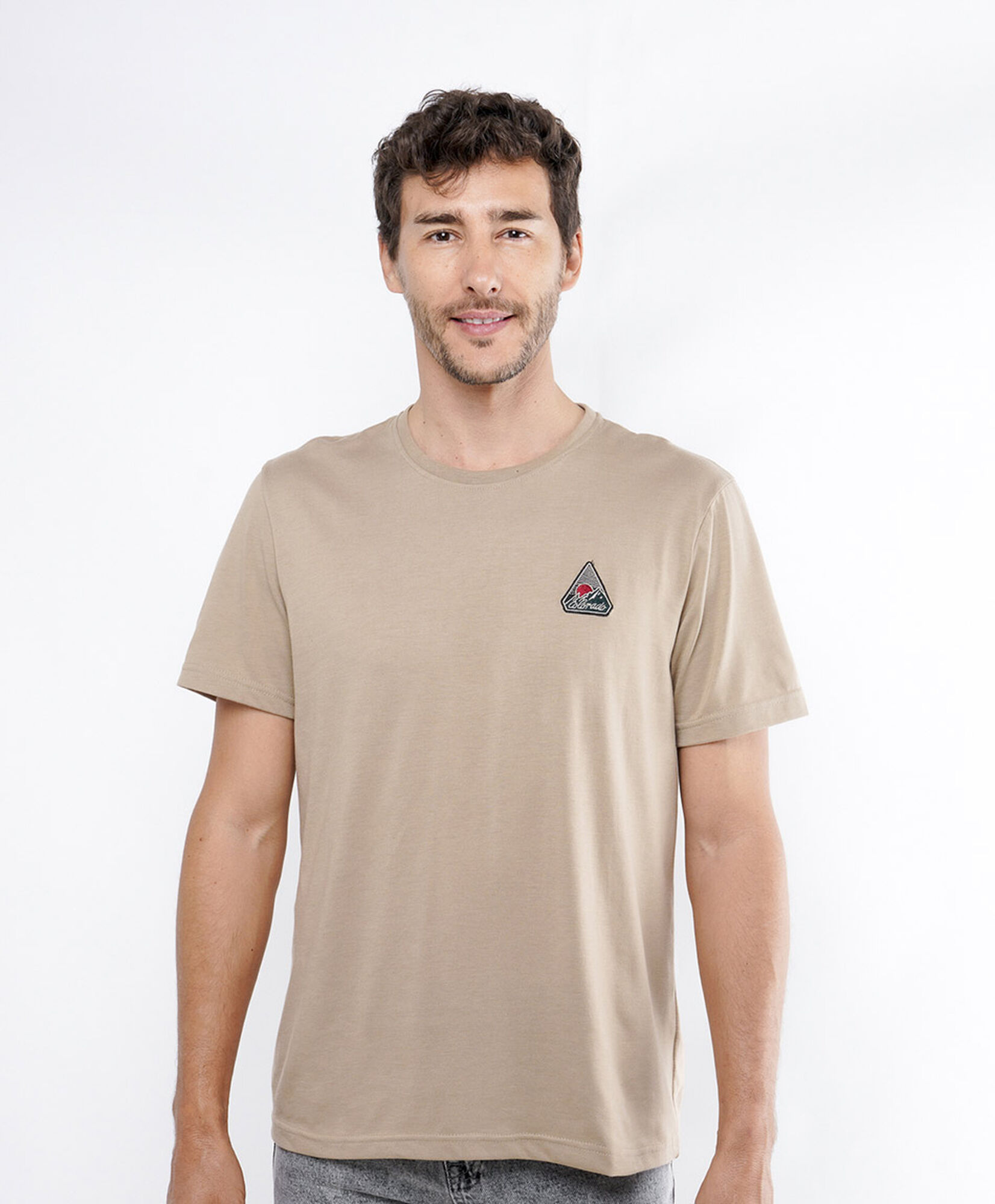 Polera hombre lisa mini print Polera hombre lisa mini print
