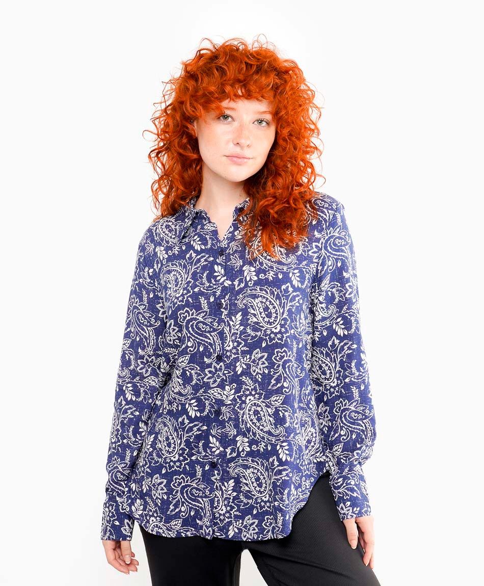Blusa mujer estampado indigo