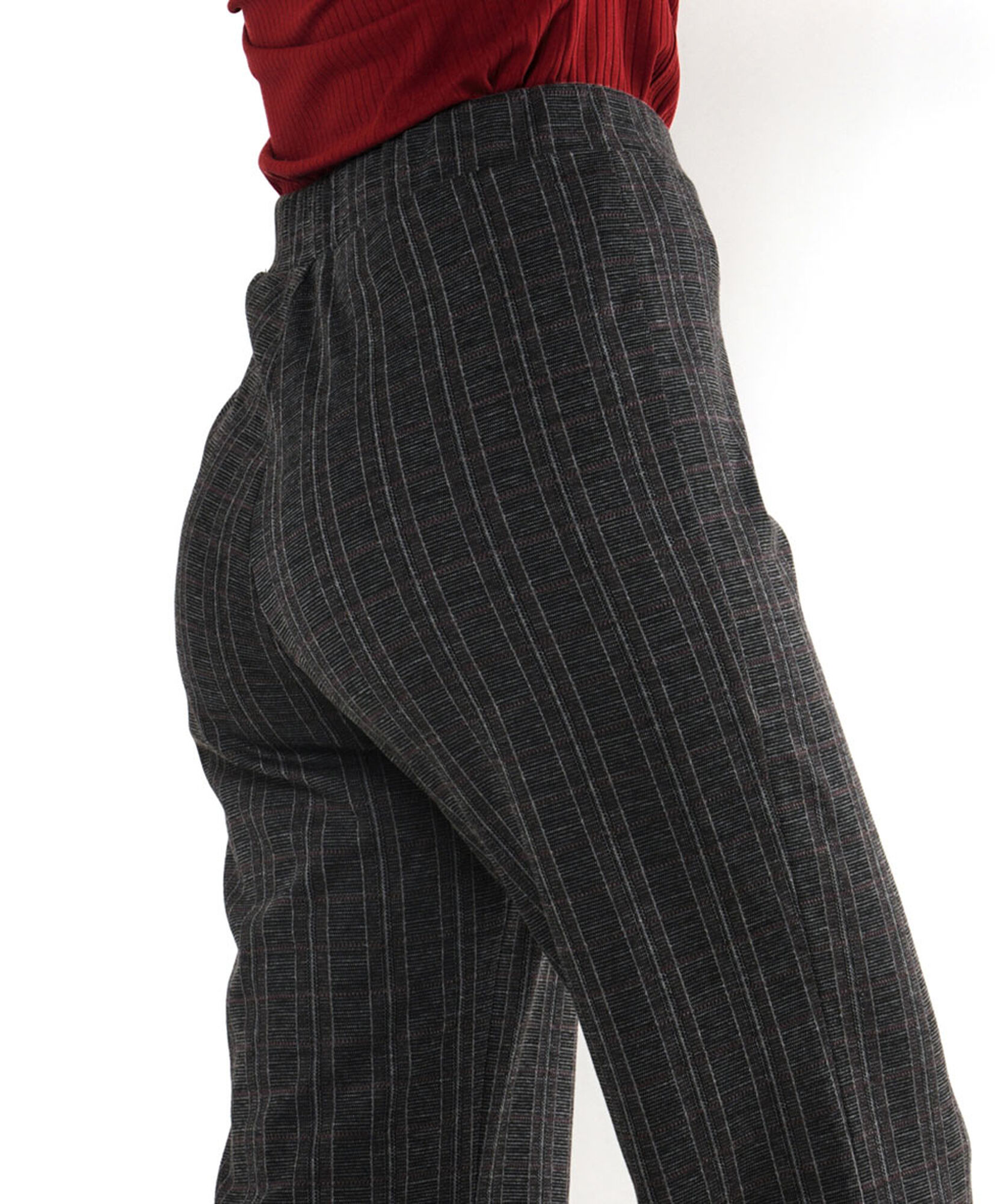 Pantalón mujer escocés basta abierta Pantalón mujer escocés basta abierta
