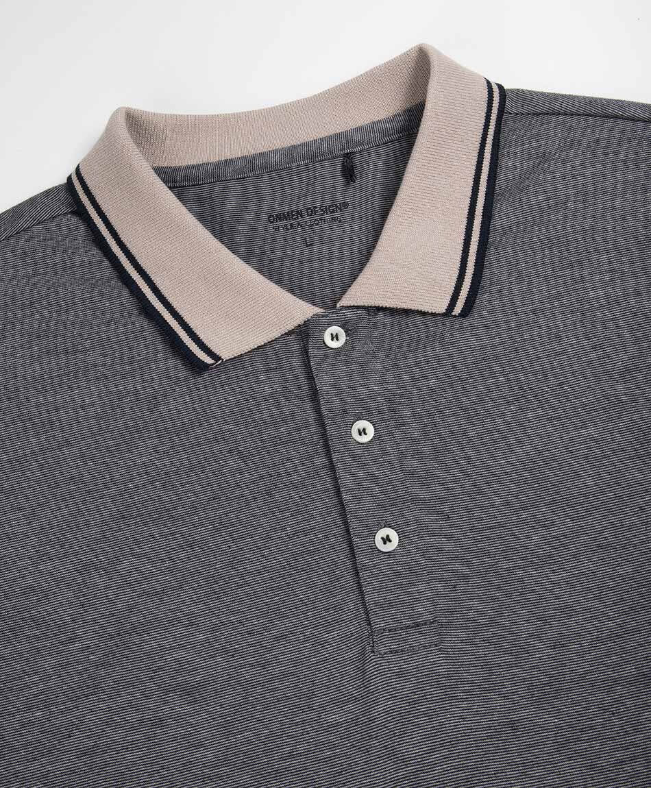 Polera hombre polo contraste beige