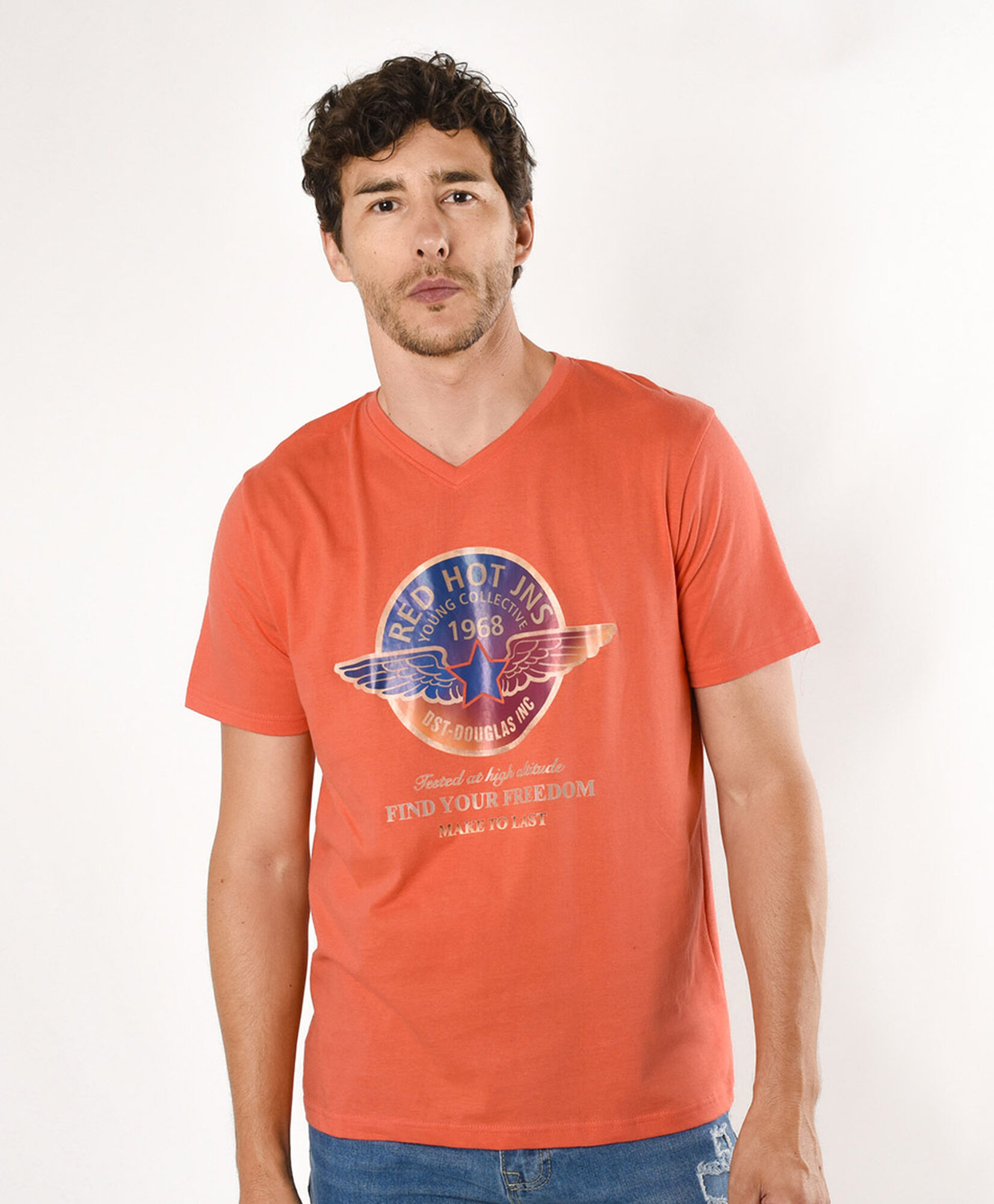 Polera hombre estampado estrella Polera hombre estampado estrella