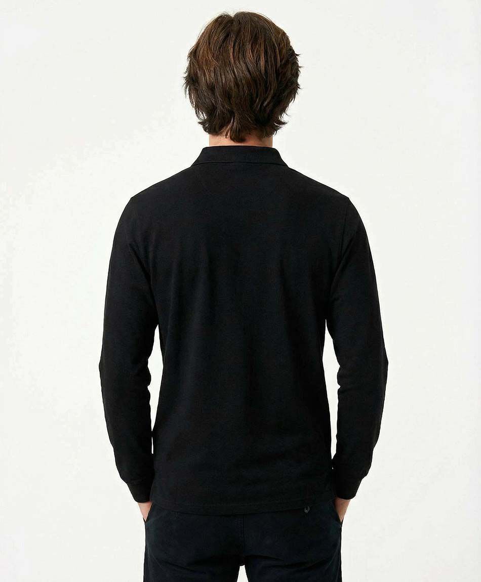 Polera hombre manga larga piqu&eacute;