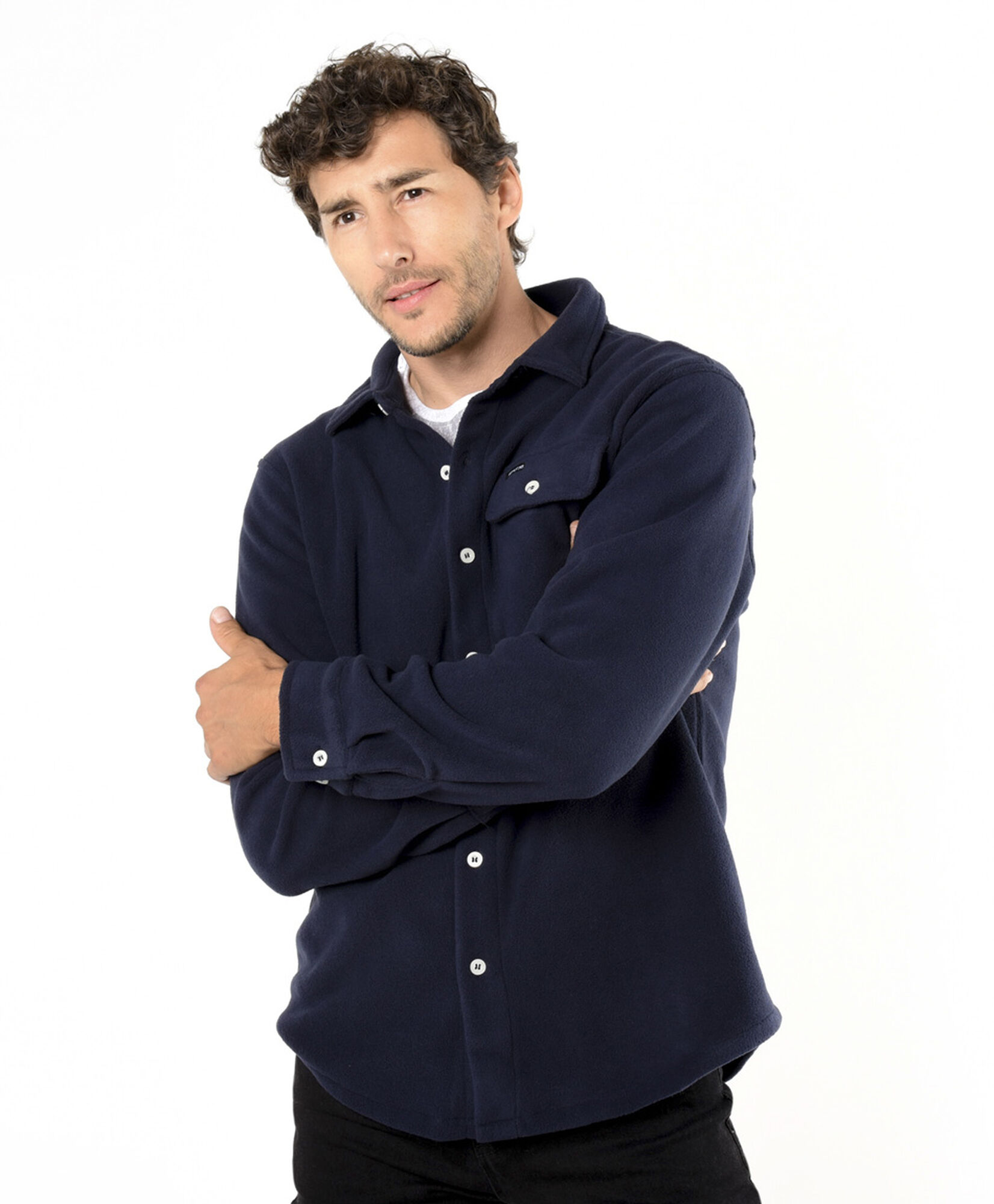 Chaqueta hombre polar leñadora azul Chaqueta hombre polar leñadora azul
