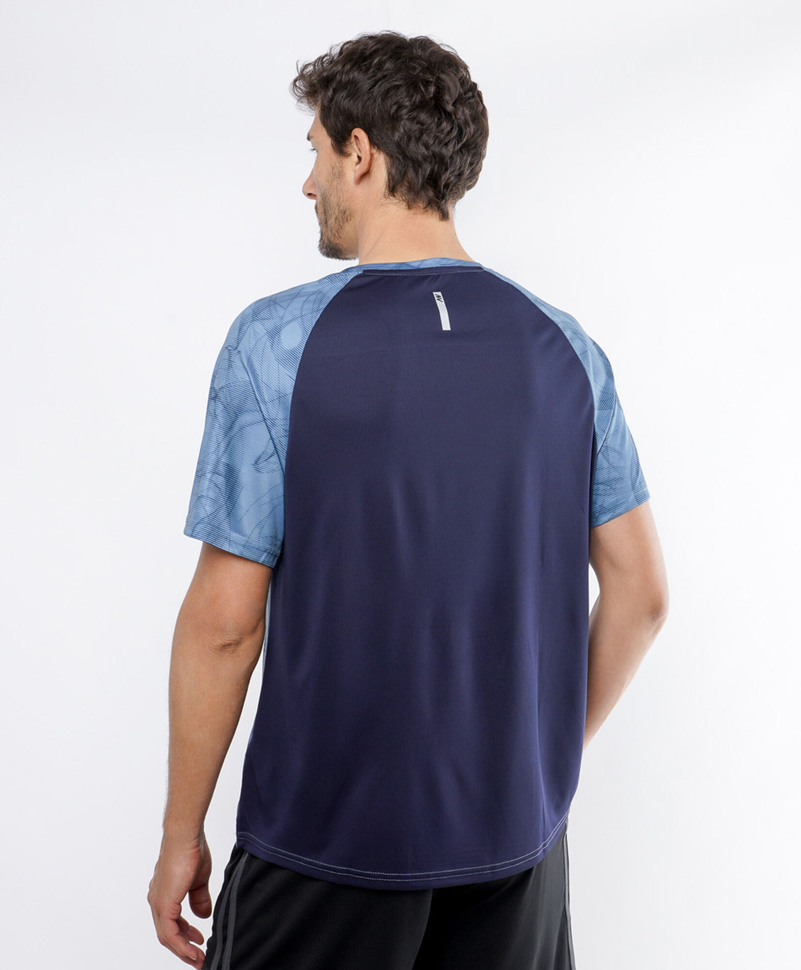 Polera deportiva hombre print azul Polera deportiva hombre print azul
