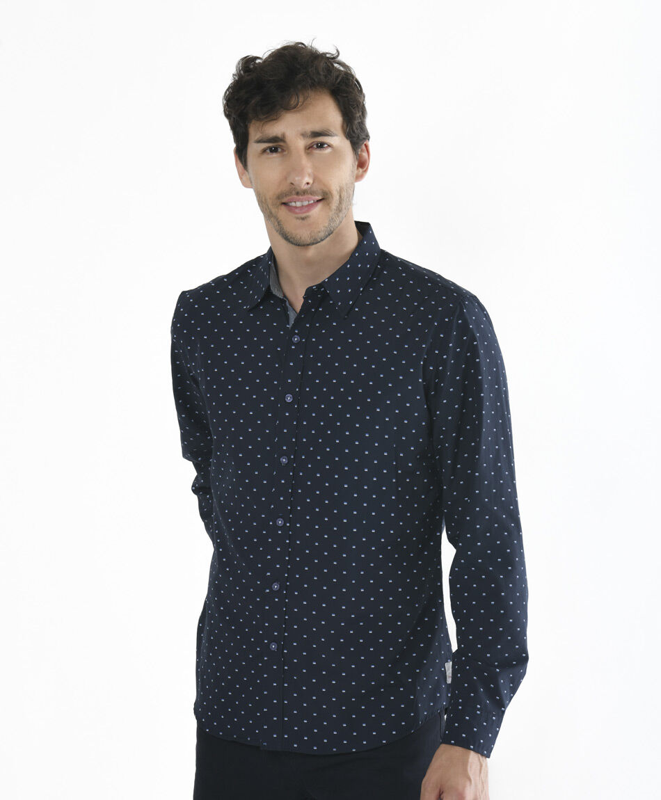 Camisa hombre mini rect&aacute;ngulos
