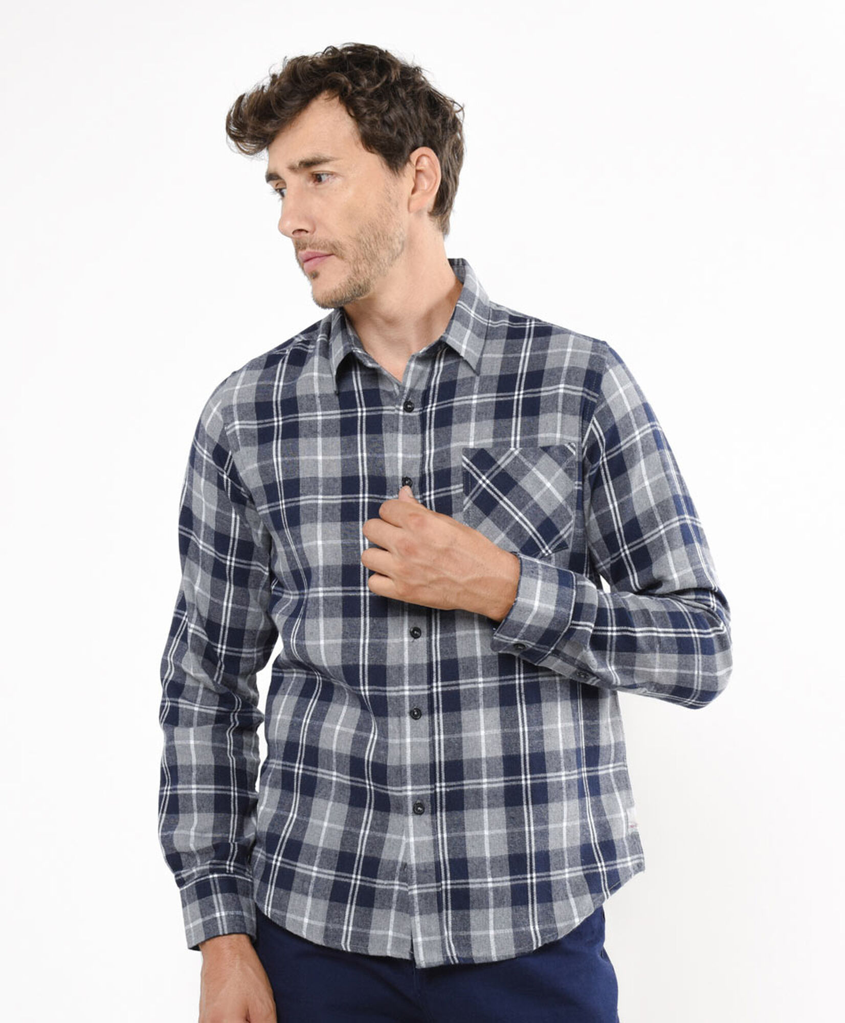 Camisa hombre franela gris Camisa hombre franela gris