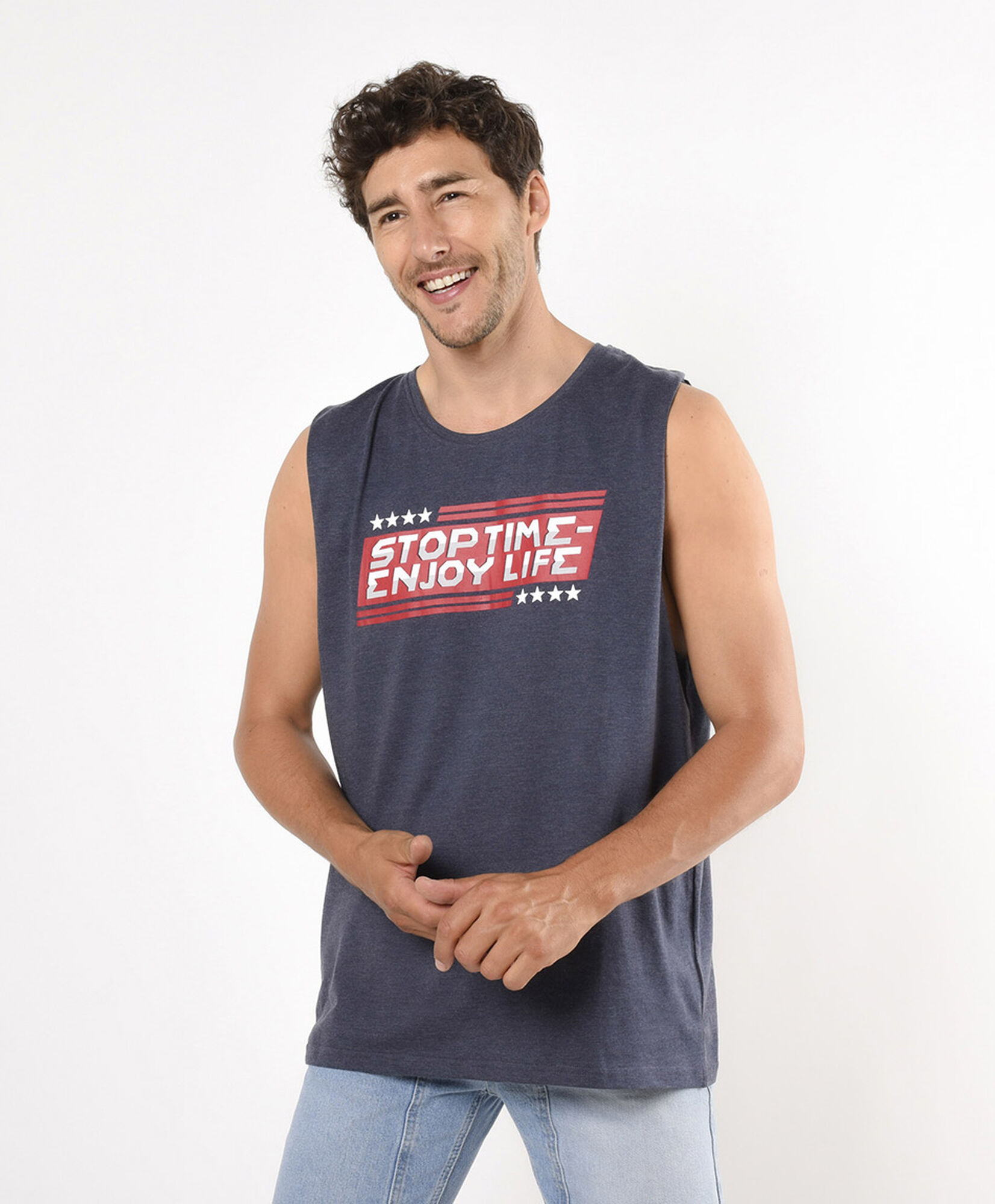 Polera hombre frase sin mangas Polera hombre frase sin mangas