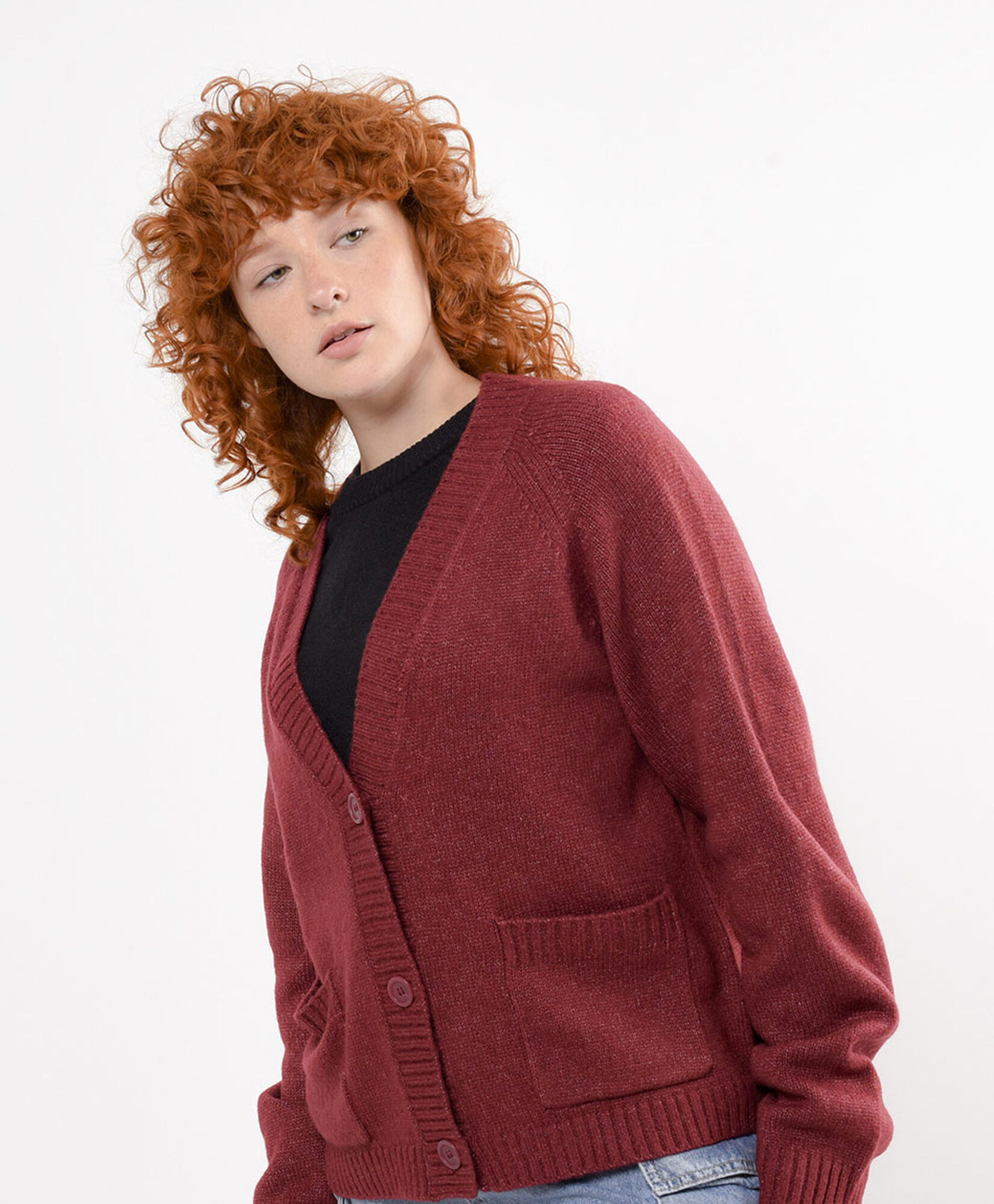 Cardigan mujer cuello v Cardigan mujer cuello v
