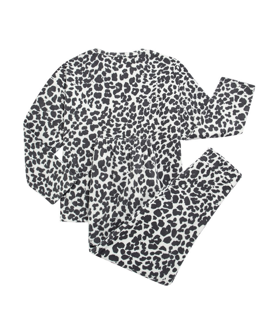 Pijama mujer animal print black and white