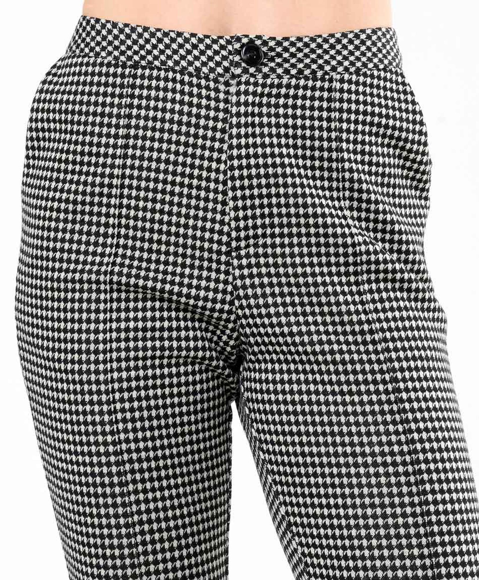Pantalón mujer pied de poule costura frontal Pantalón mujer pied de poule costura frontal