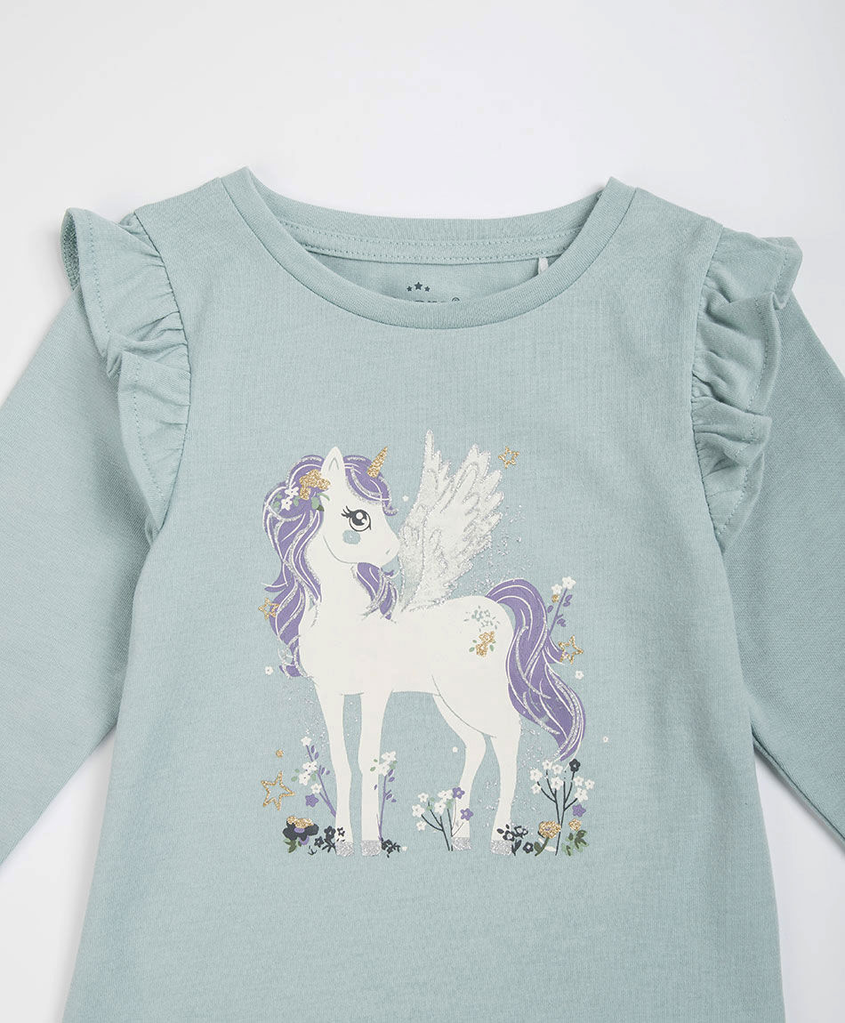 Polera beb&eacute; estampado unicornio
