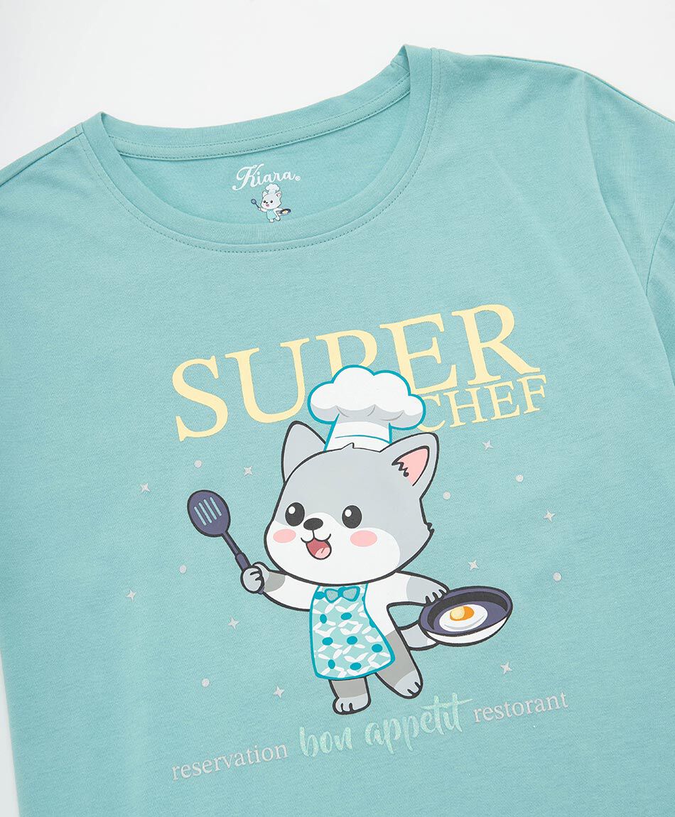 Pijama mujer short gatito chef