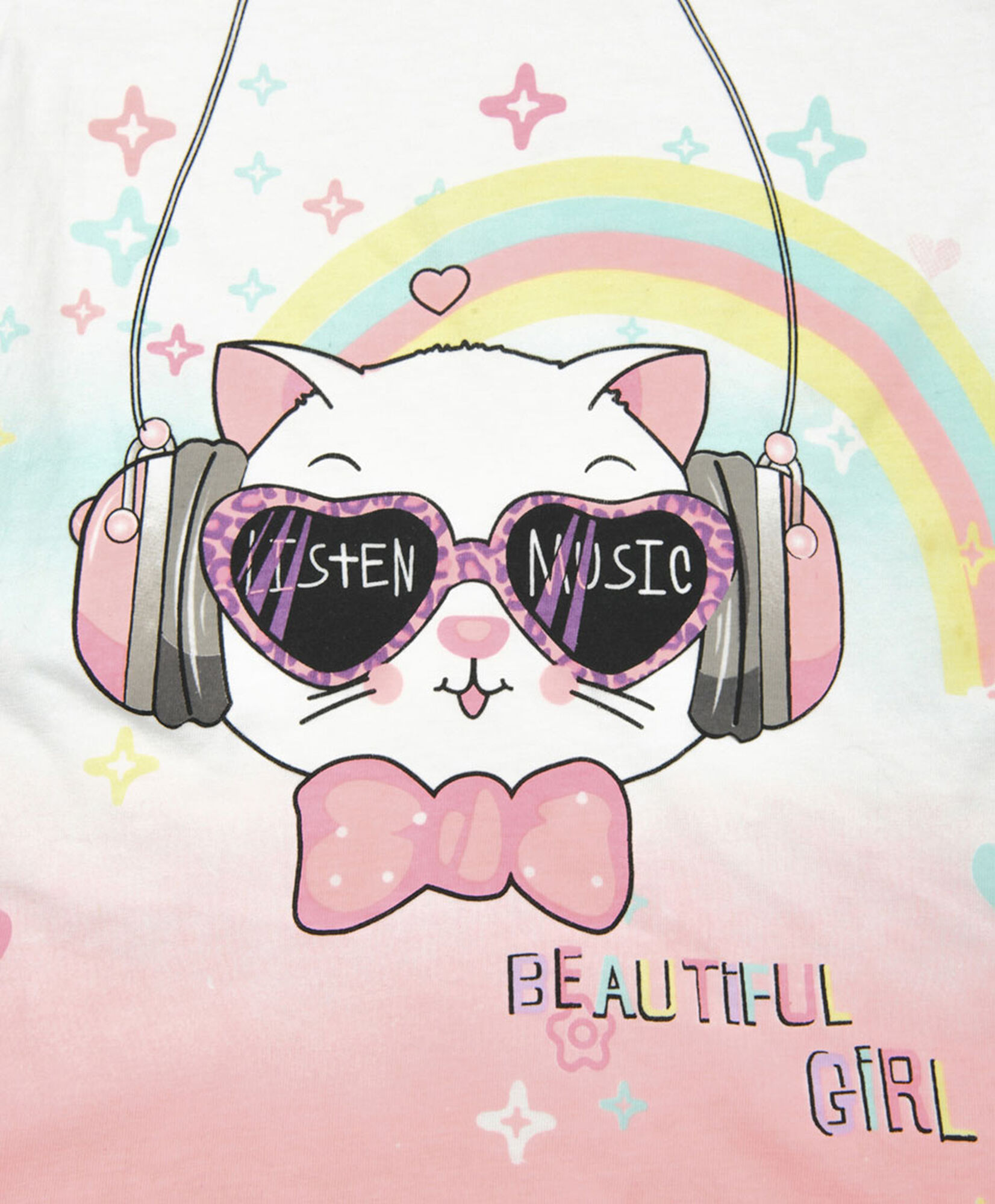 Polera niña gato música Polera niña gato música