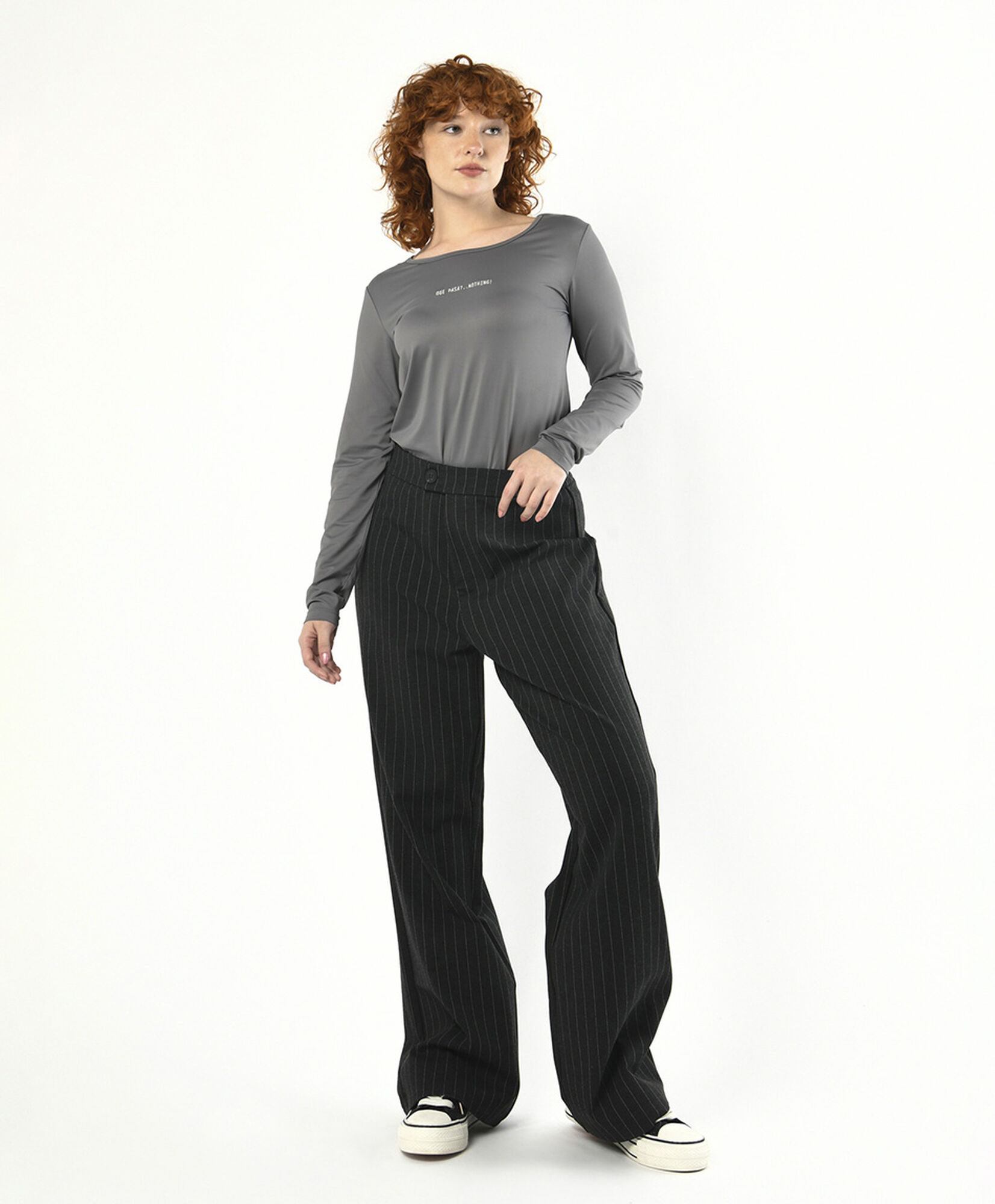 Pantalón mujer líneas wide Pantalón mujer líneas wide