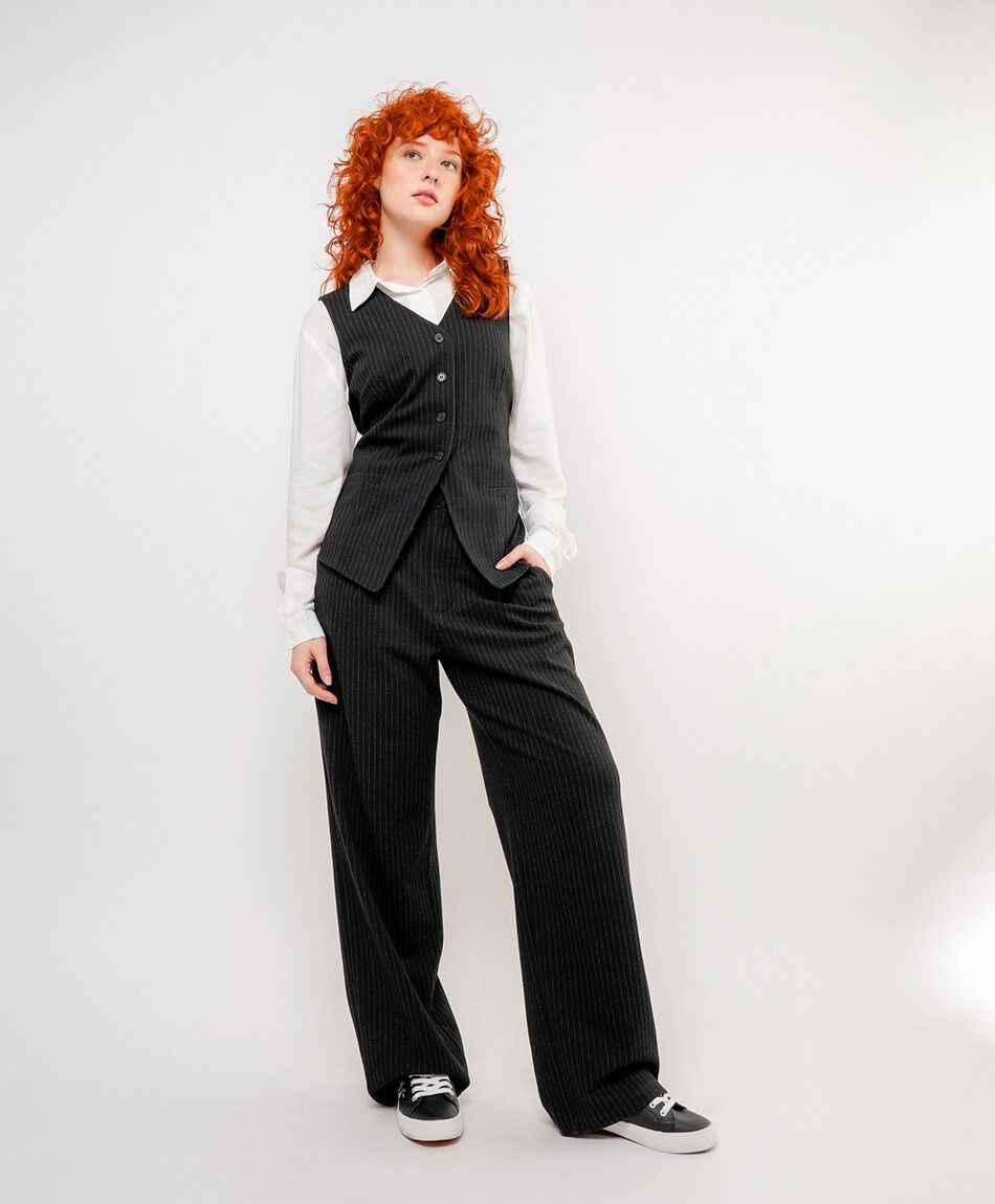 Vest mujer jacquard lineas elegantes