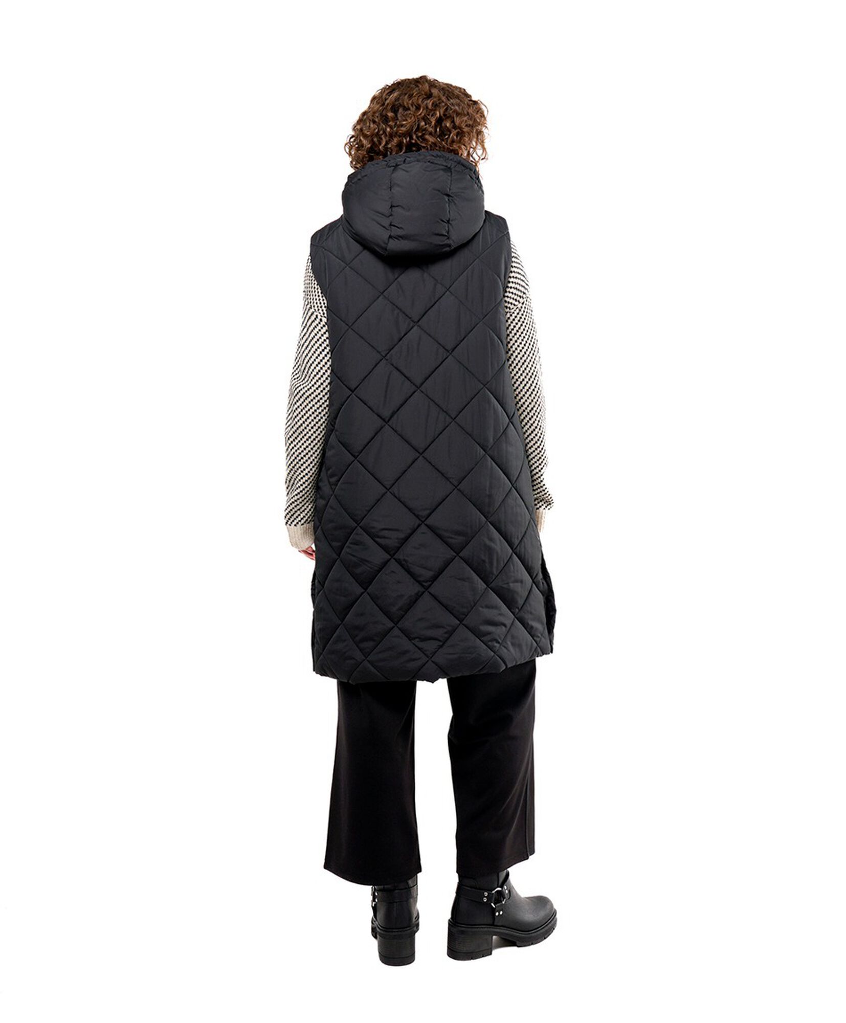 Parka mujer rombos larga sin mangas black Parka mujer rombos larga sin mangas black