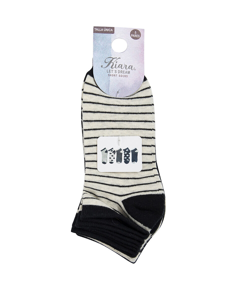 Pack 5 calcetines mujer cortos lunares