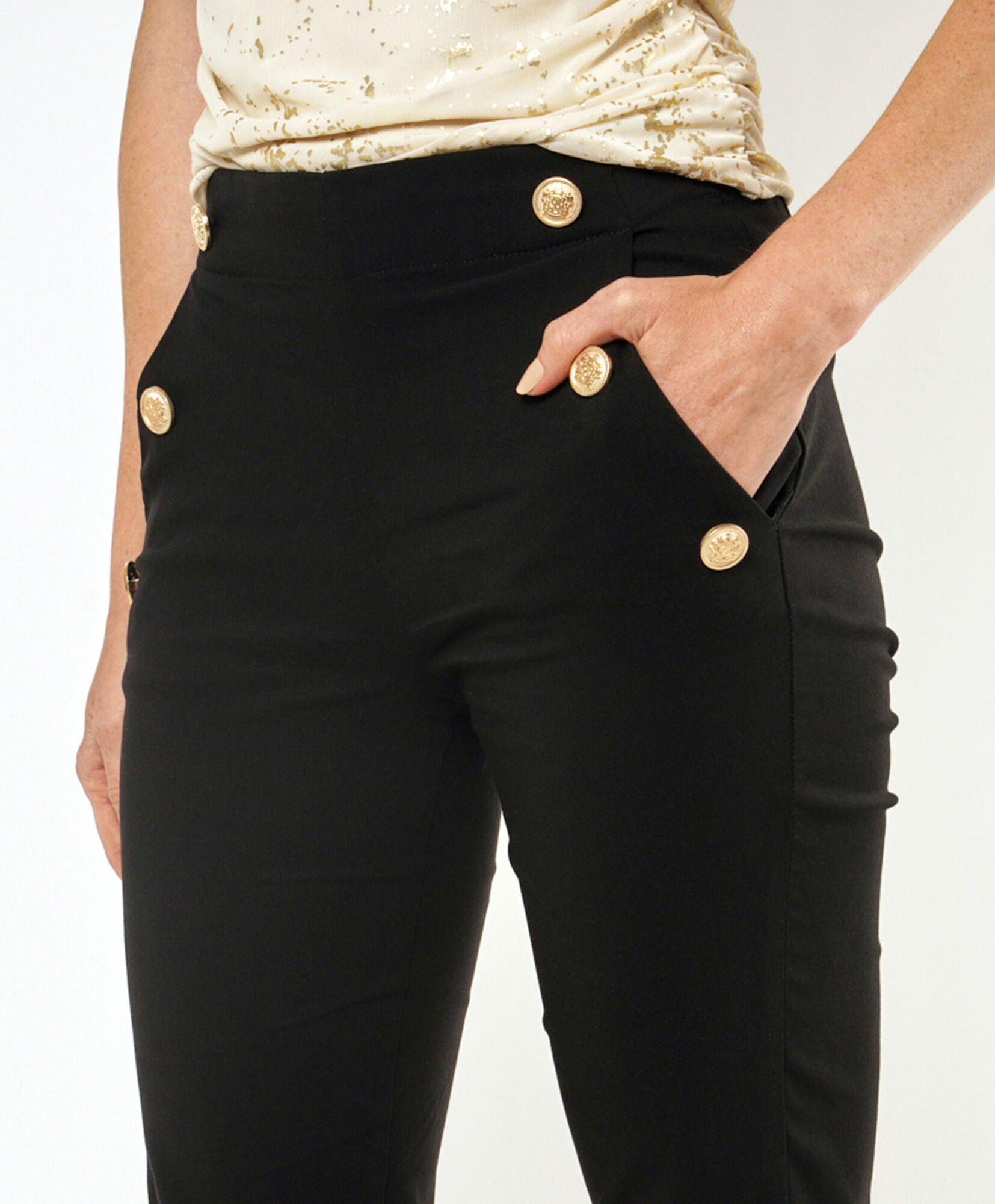Pantalón mujer botones dorados Pantalón mujer botones dorados