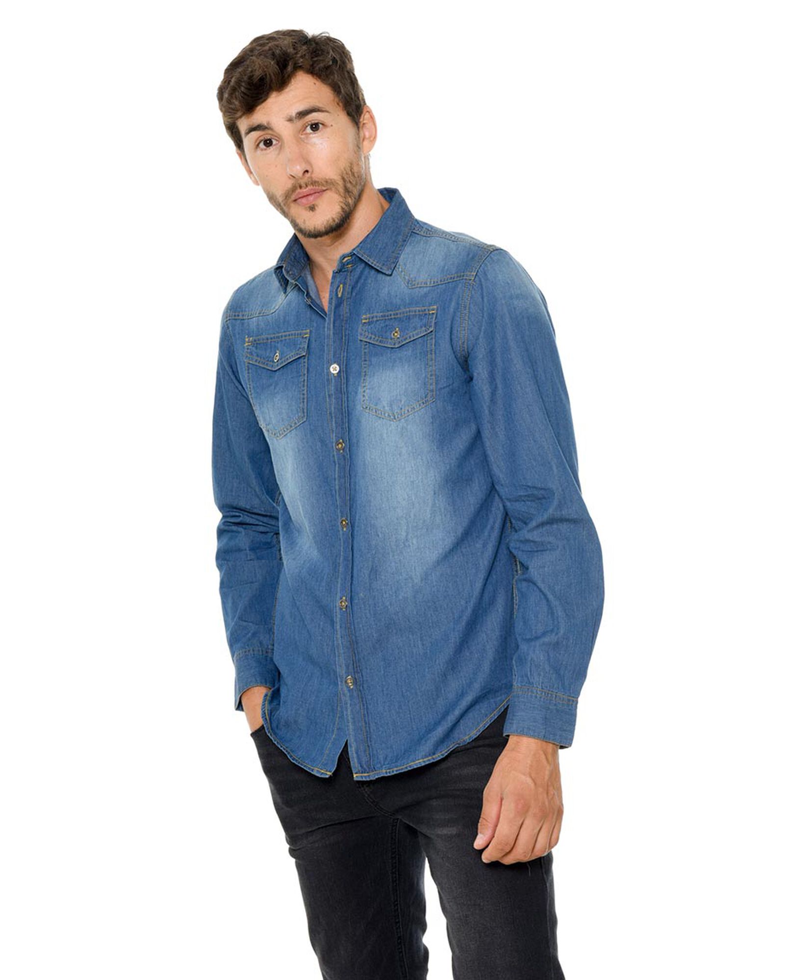 Camisa mezclilla azul Camisa mezclilla azul