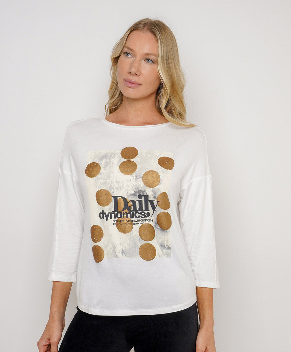 Polera mujer c&iacute;rculos gold