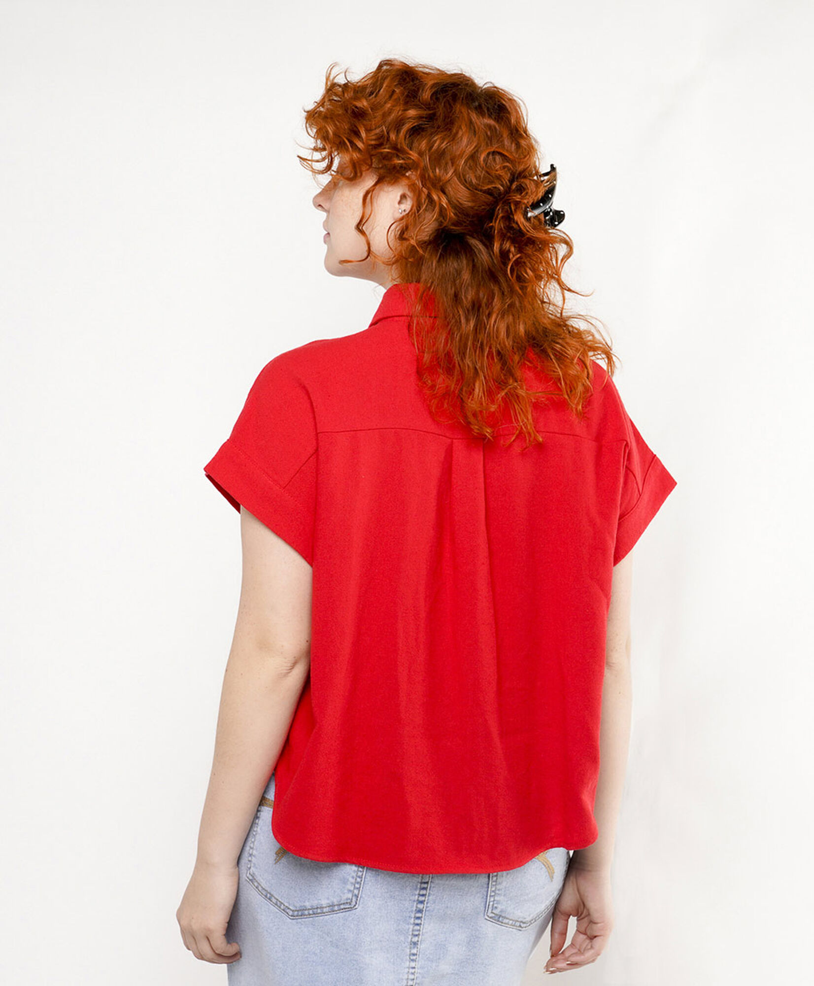 Blusa mujer lino roja Blusa mujer lino roja