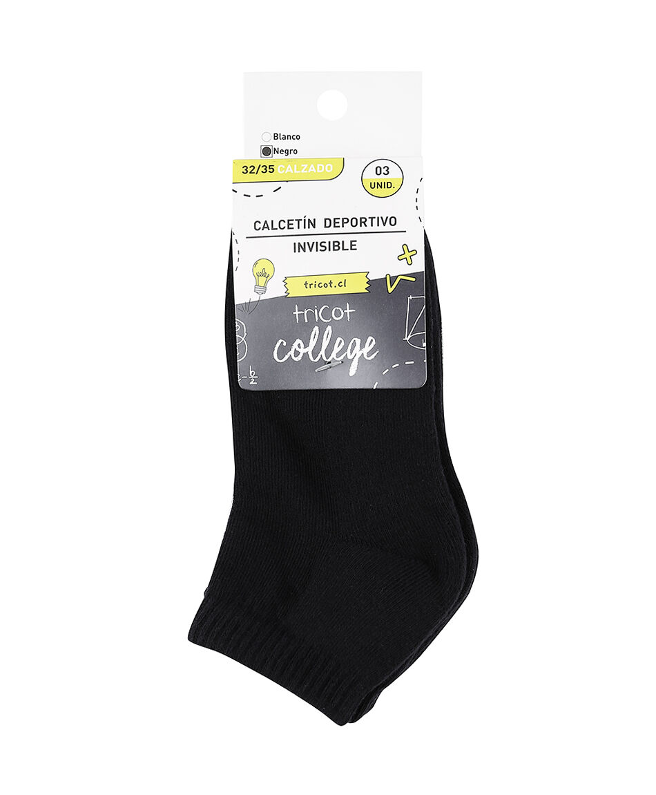 Tripack calcetines escolar algod&oacute;n negro
