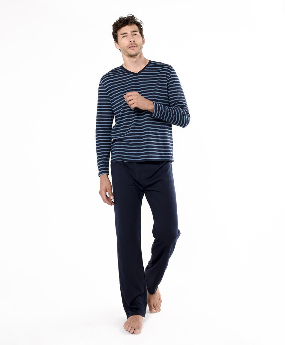 Pijama hombre bolsillo líneas